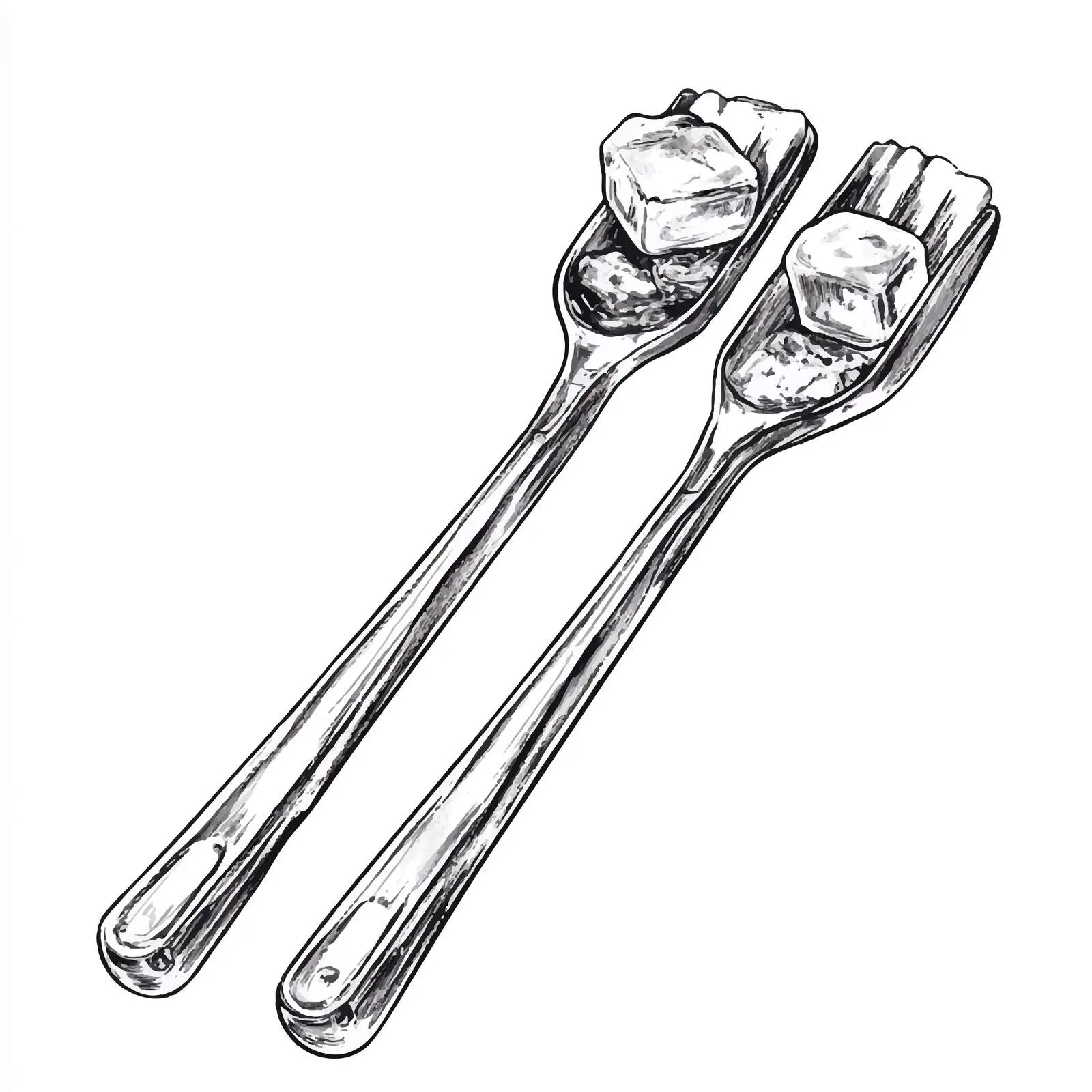 Hand-Drawn Ice Tongs Sketch on White Background — free download from Dotvec