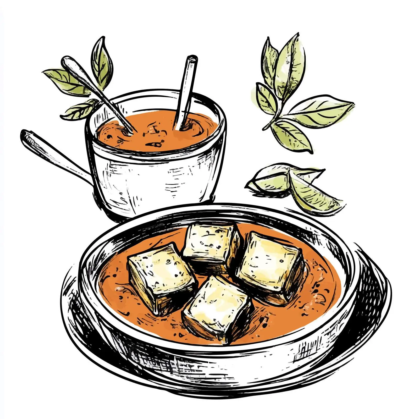 Hand-Drawn Paneer Butter Masala Illustration — free download from Dotvec