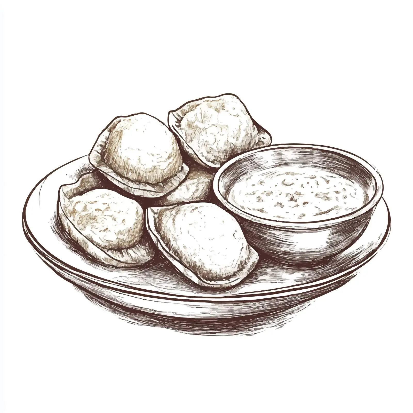 Hand-Drawn Indian Pani Puri Sketch on White Background — free download from Dotvec