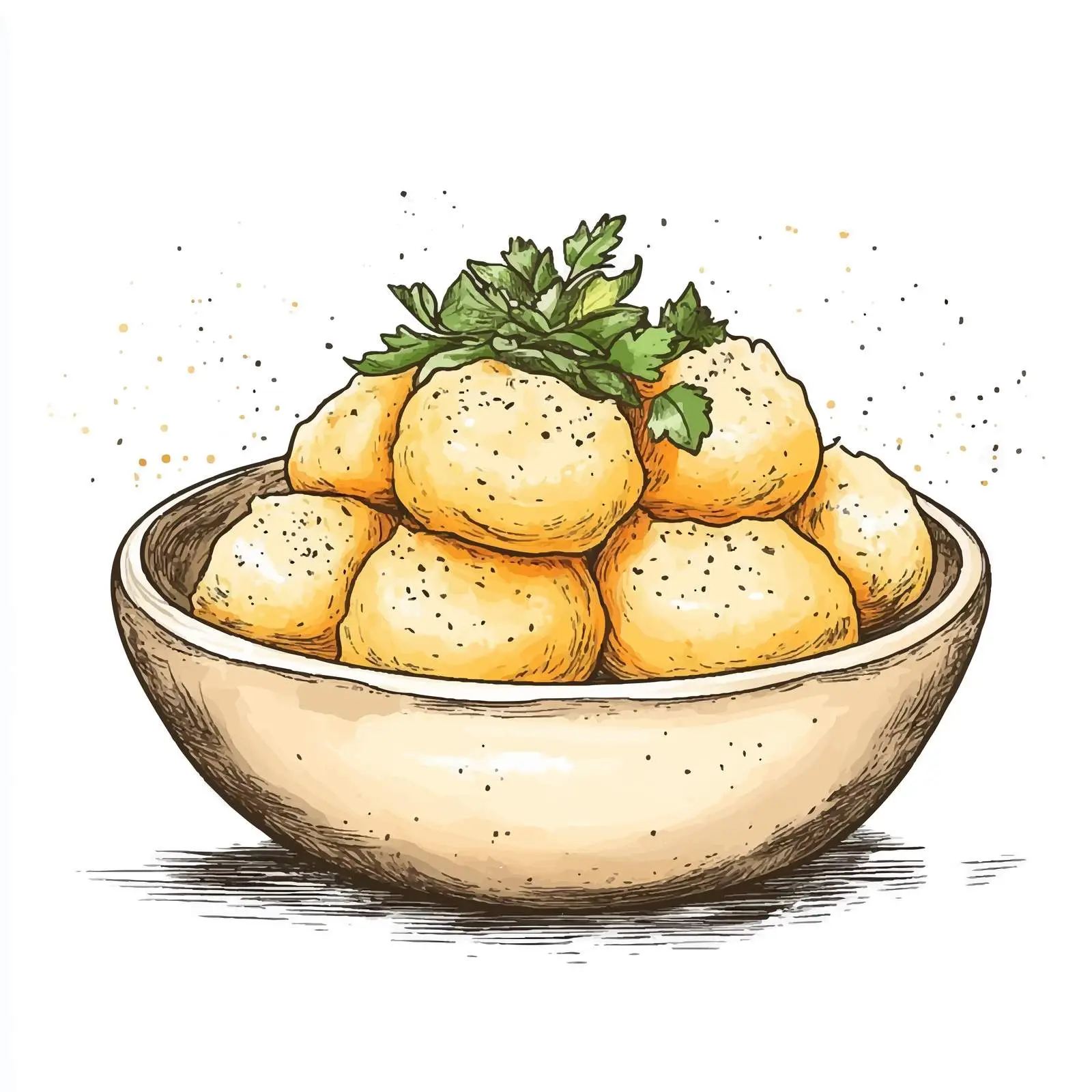 Hand-Drawn Indian Pani Puri Sketch — free download from Dotvec