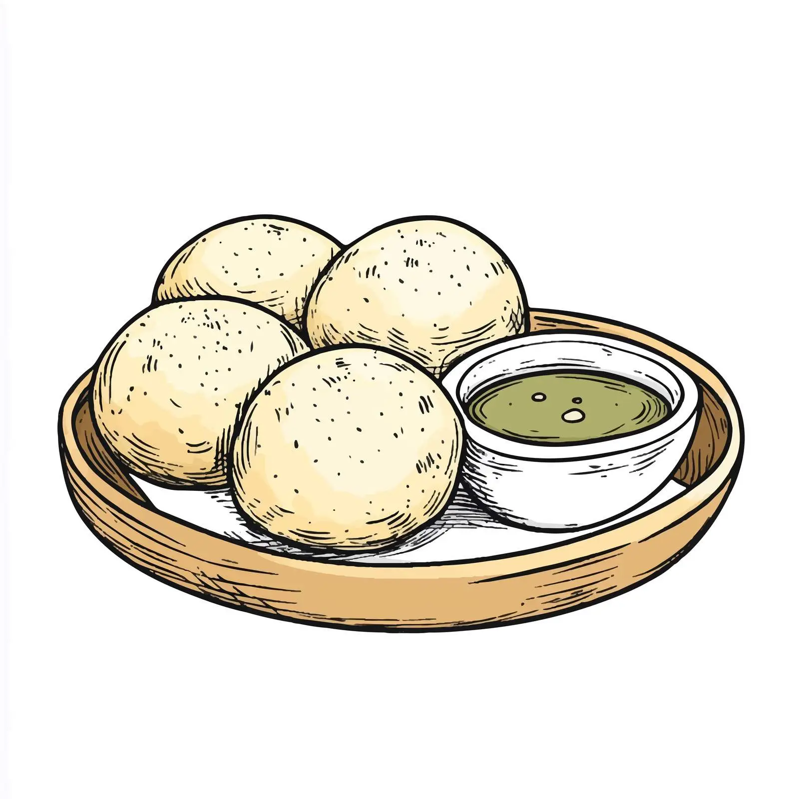 Hand-Drawn Indian Pani Puri Sketch — free download from Dotvec