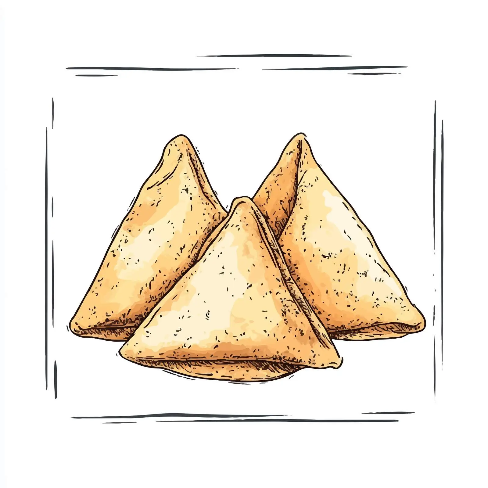 Hand-Drawn Indian Samosa Sketch Vector — free download from Dotvec