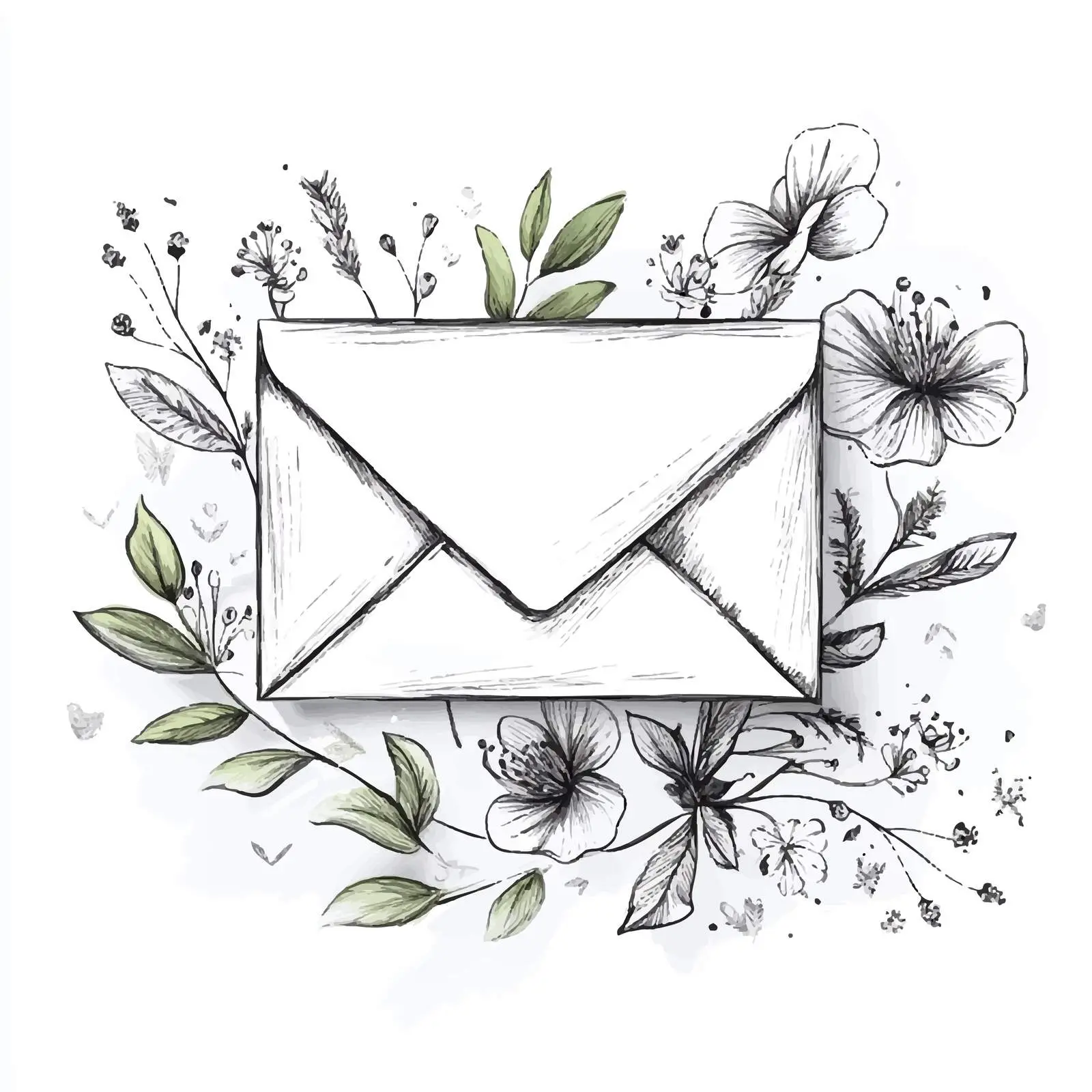 Hand-Drawn Wedding Invitation Envelope Sketch — free download from Dotvec