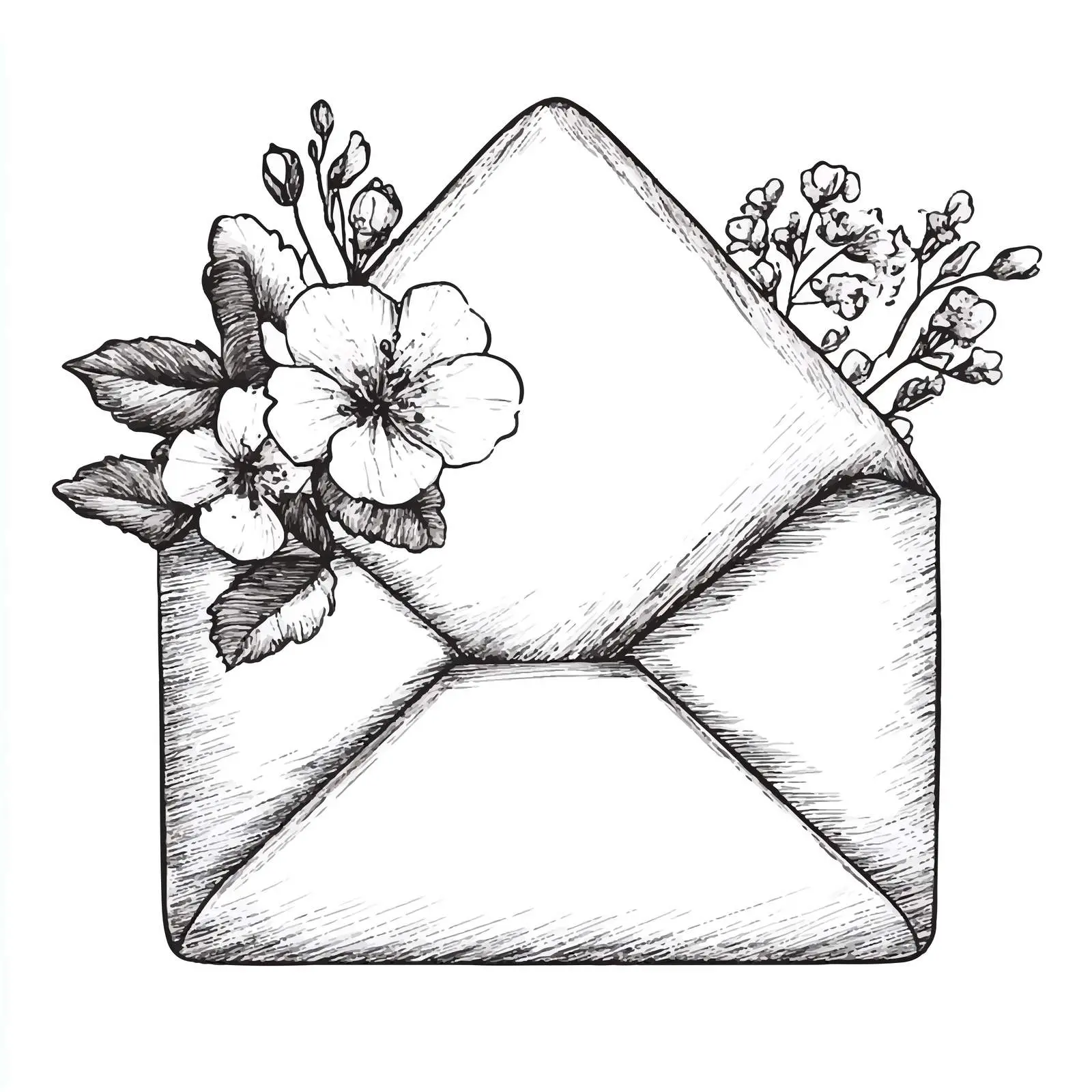 Hand-Drawn Wedding Invitation Envelope Sketch — free download from Dotvec