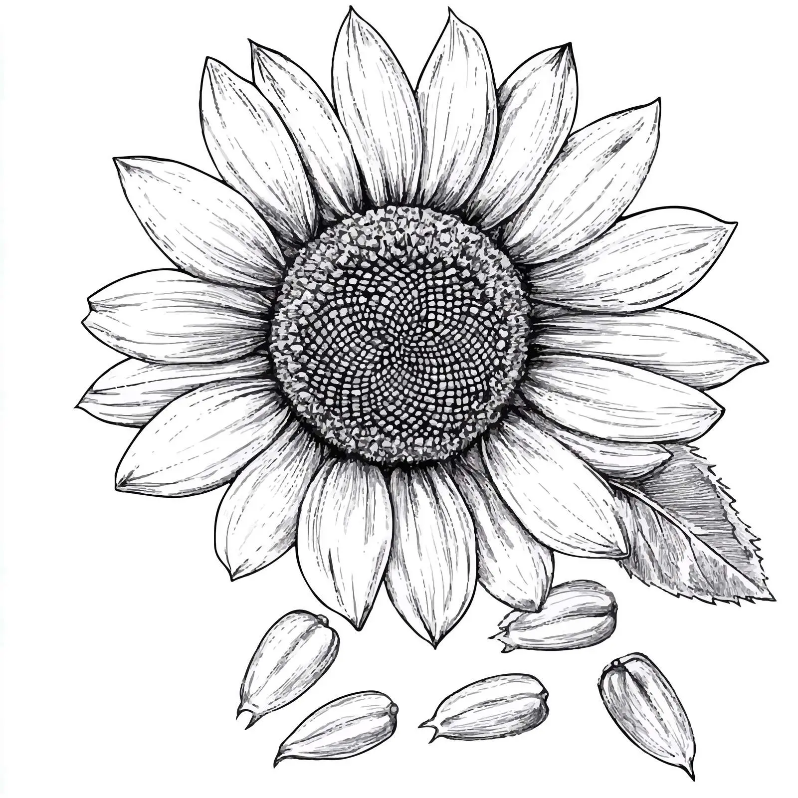 Isolated Hand-Drawn Sunflower Seed Vector Illustration — free download from Dotvec