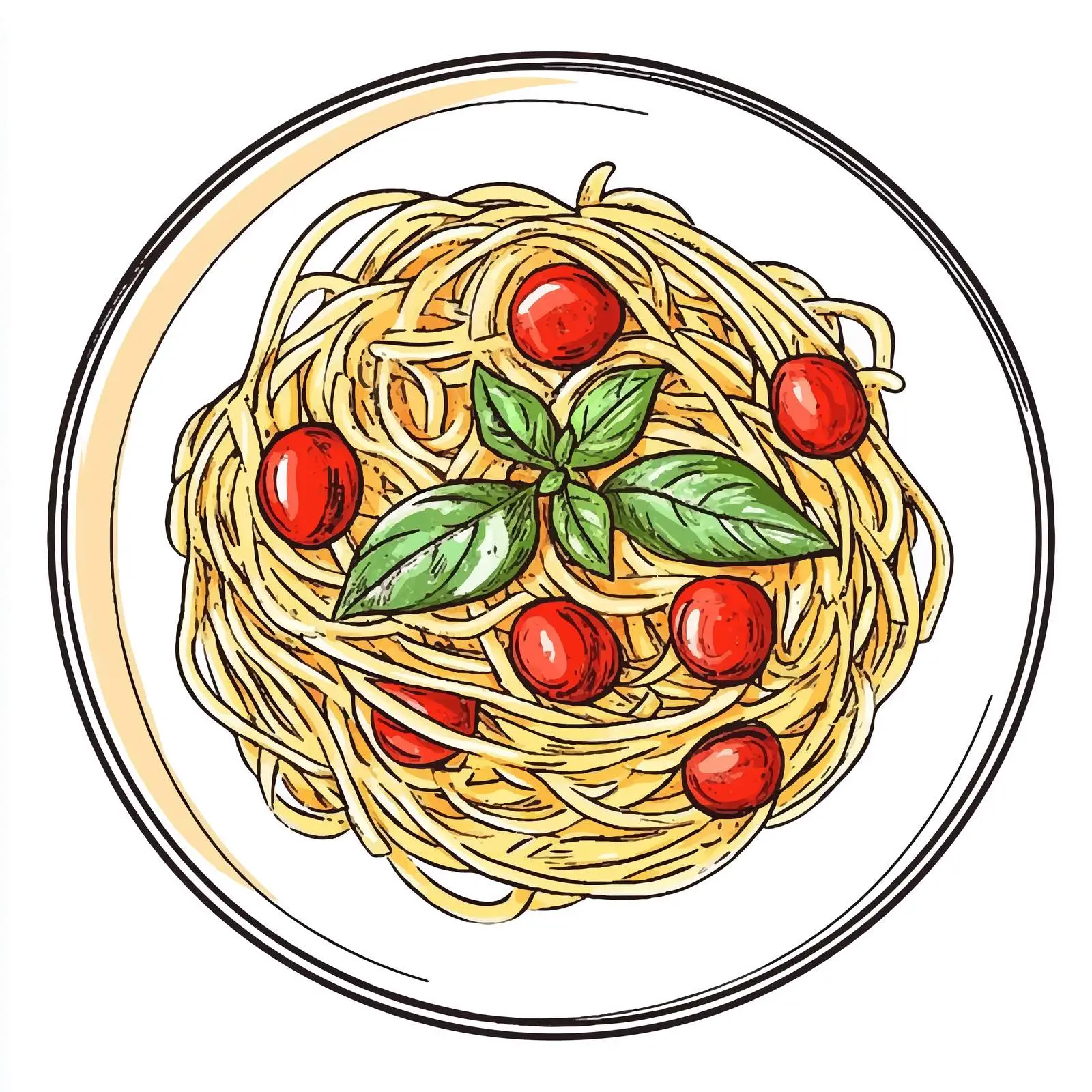 Hand-Drawn Italian Carbonara Pasta Illustration — free download from Dotvec