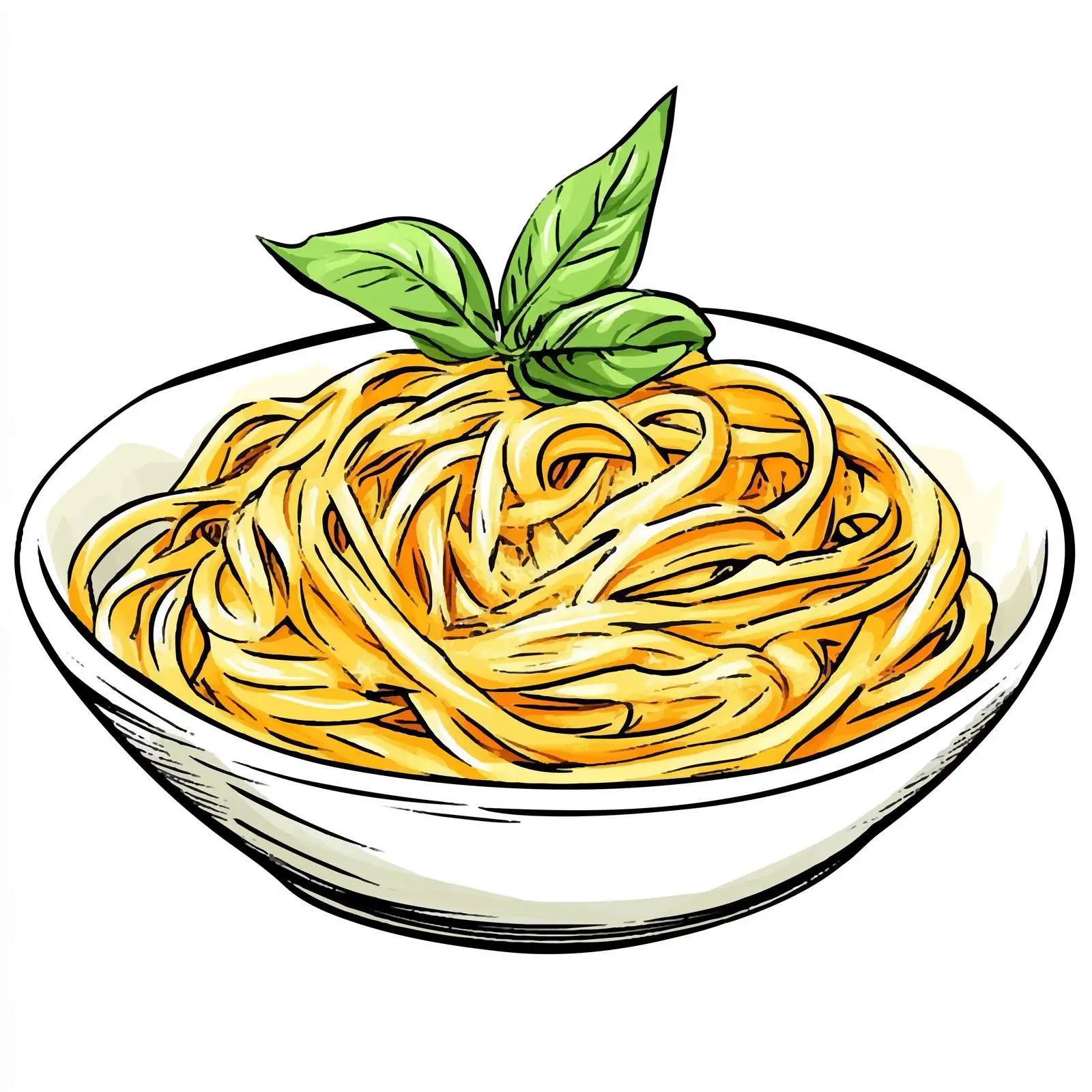 Hand-Drawn Italian Carbonara Pasta Illustration — free download from Dotvec