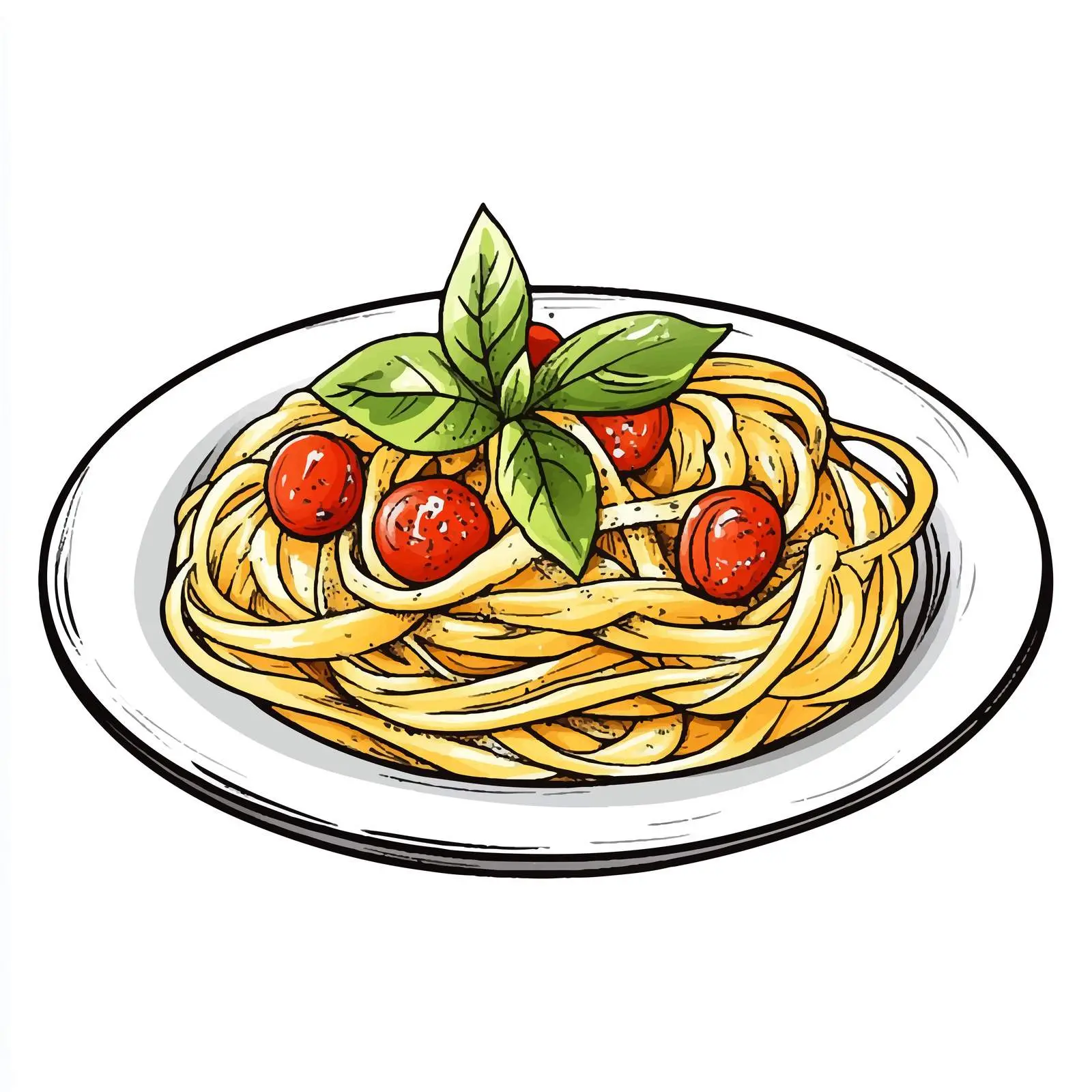 Hand-Drawn Italian Carbonara Pasta Illustration — free download from Dotvec