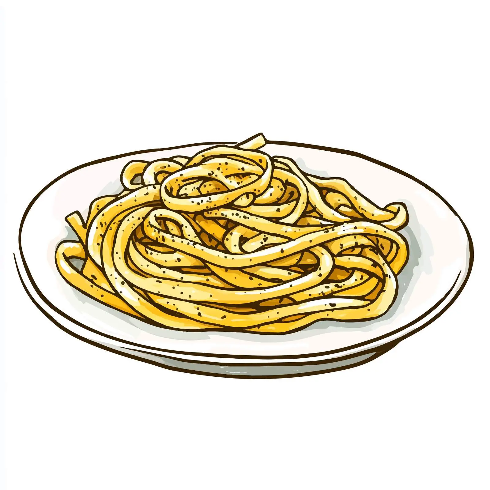 Hand Drawn Italian Carbonara Pasta Sketch — free download from Dotvec
