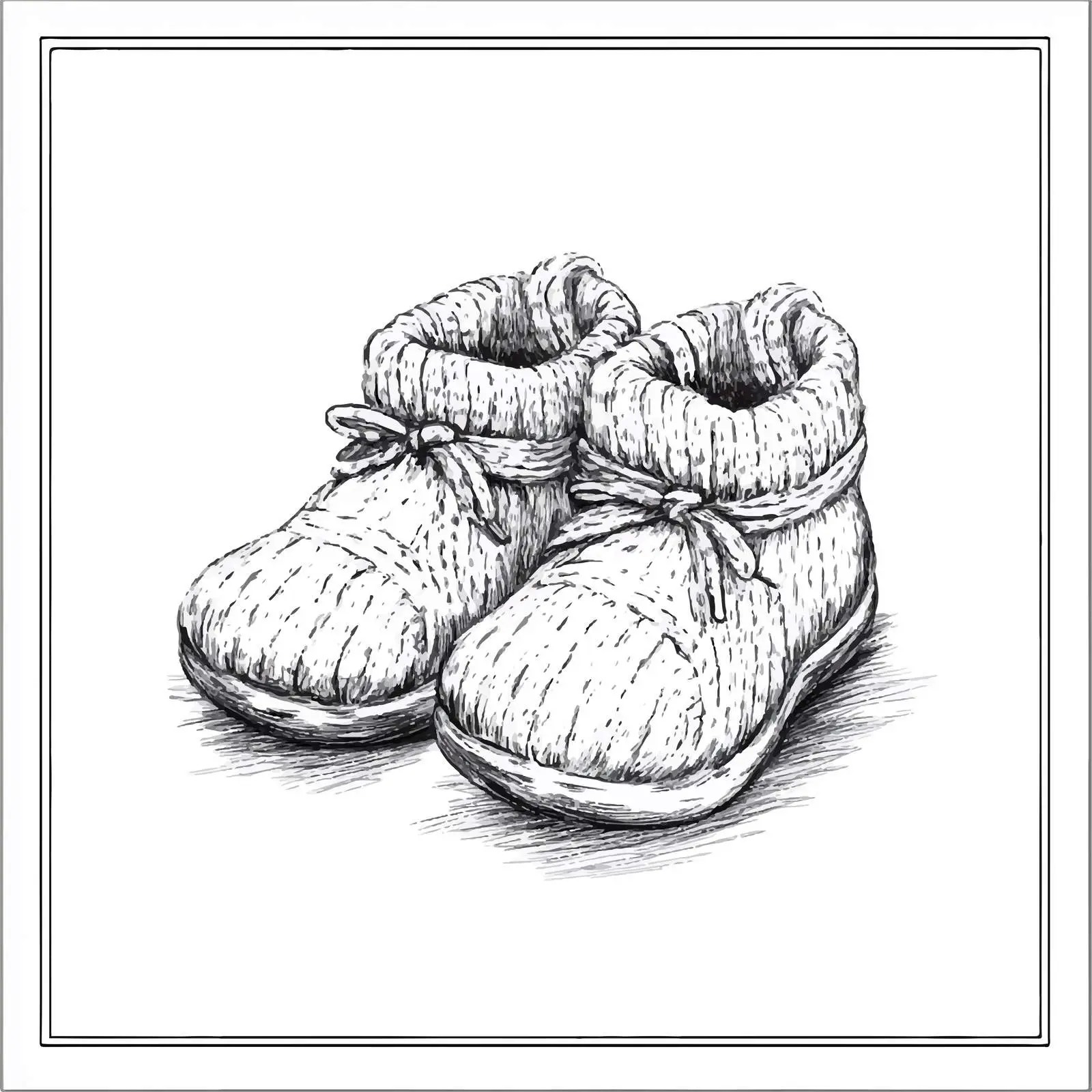 Hand-Drawn Knitted Baby Booties Illustration — free download from Dotvec
