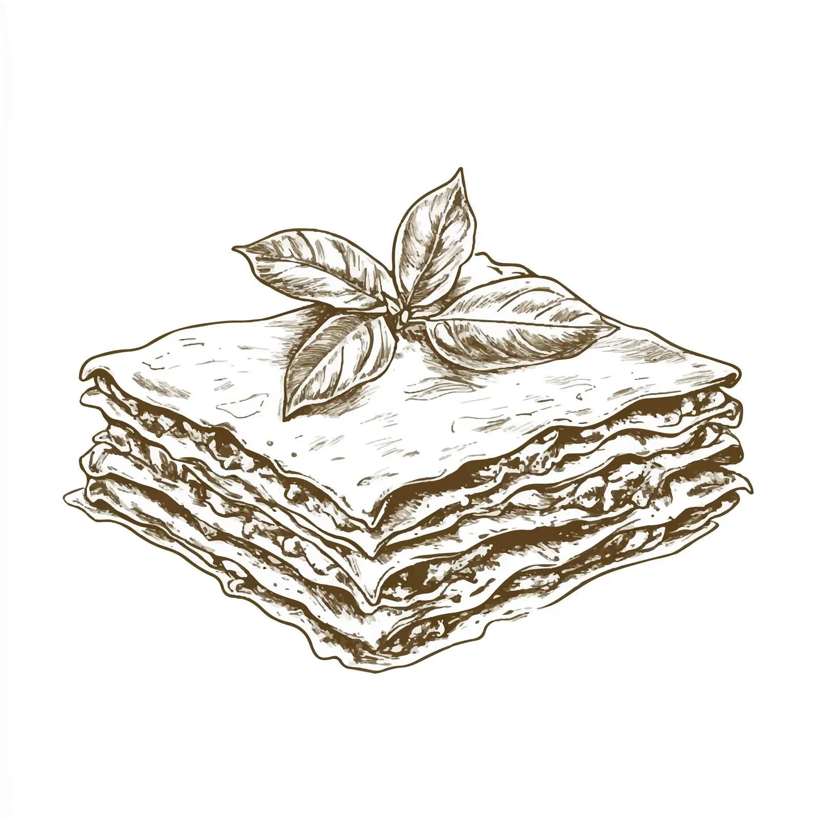 Hand-Drawn Lasagna Sketch on White Background — free download from Dotvec