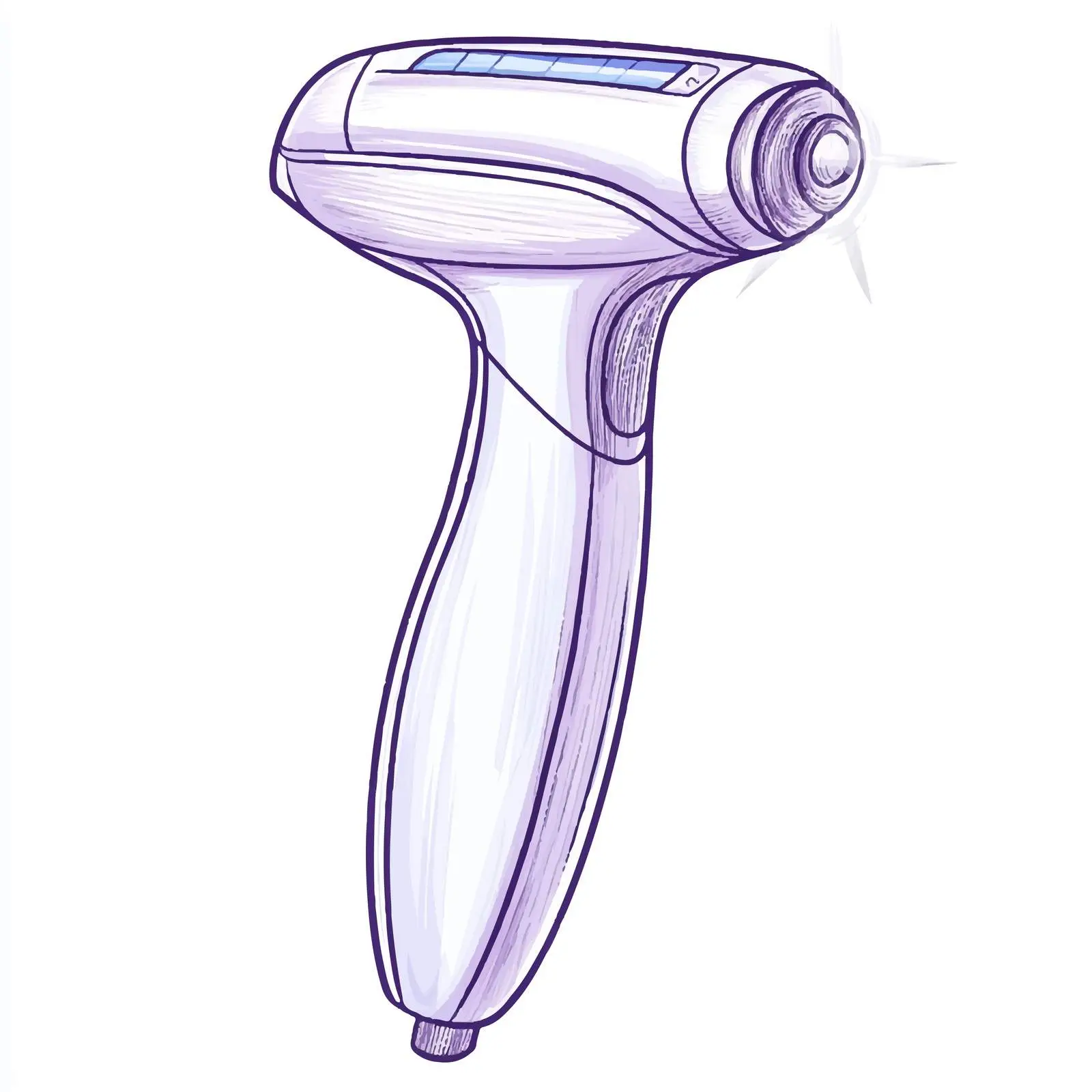 Hand-drawn Laser Epilation Sketch on White Background — free download from Dotvec
