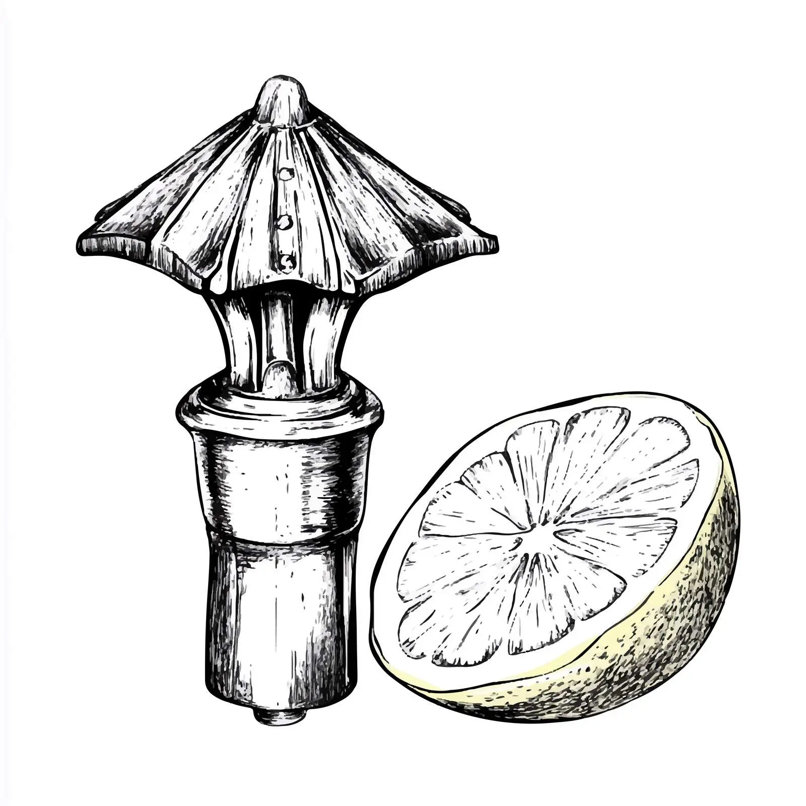Hand-Drawn Lemon Squeezer Sketch — free download from Dotvec