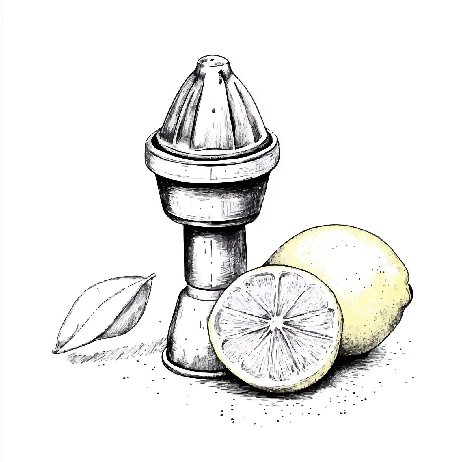 Hand-Drawn Lemon Squeezer Sketch on White Background – free homeware image from Dotvec