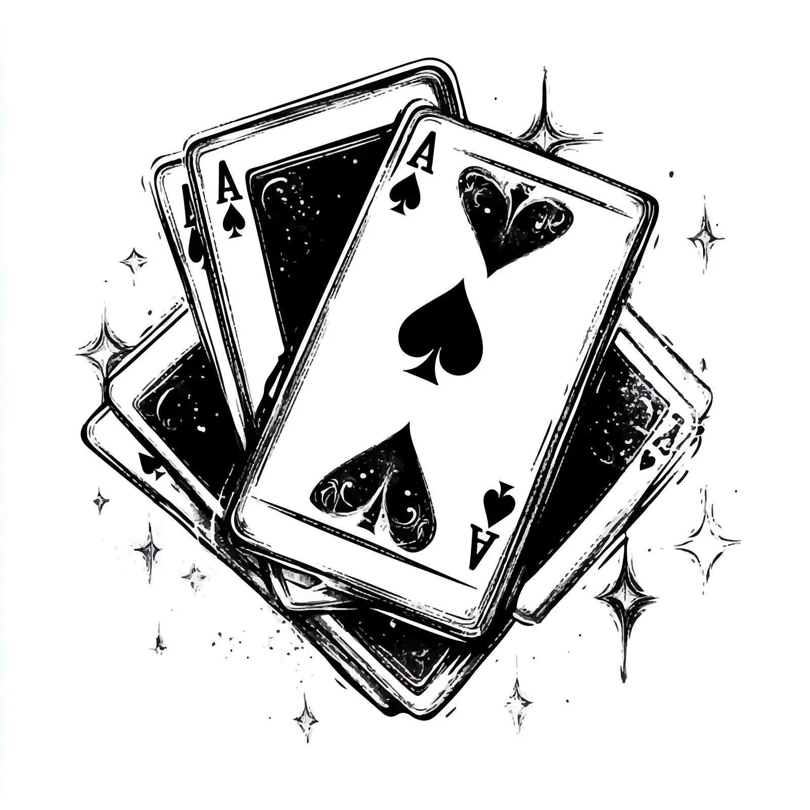 Hand-Drawn Magic Card Sketch on White Background – free card game image from Dotvec