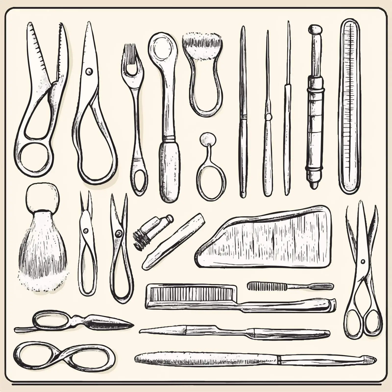 Hand-Drawn Nail Care Tools Vector Set — free download from Dotvec