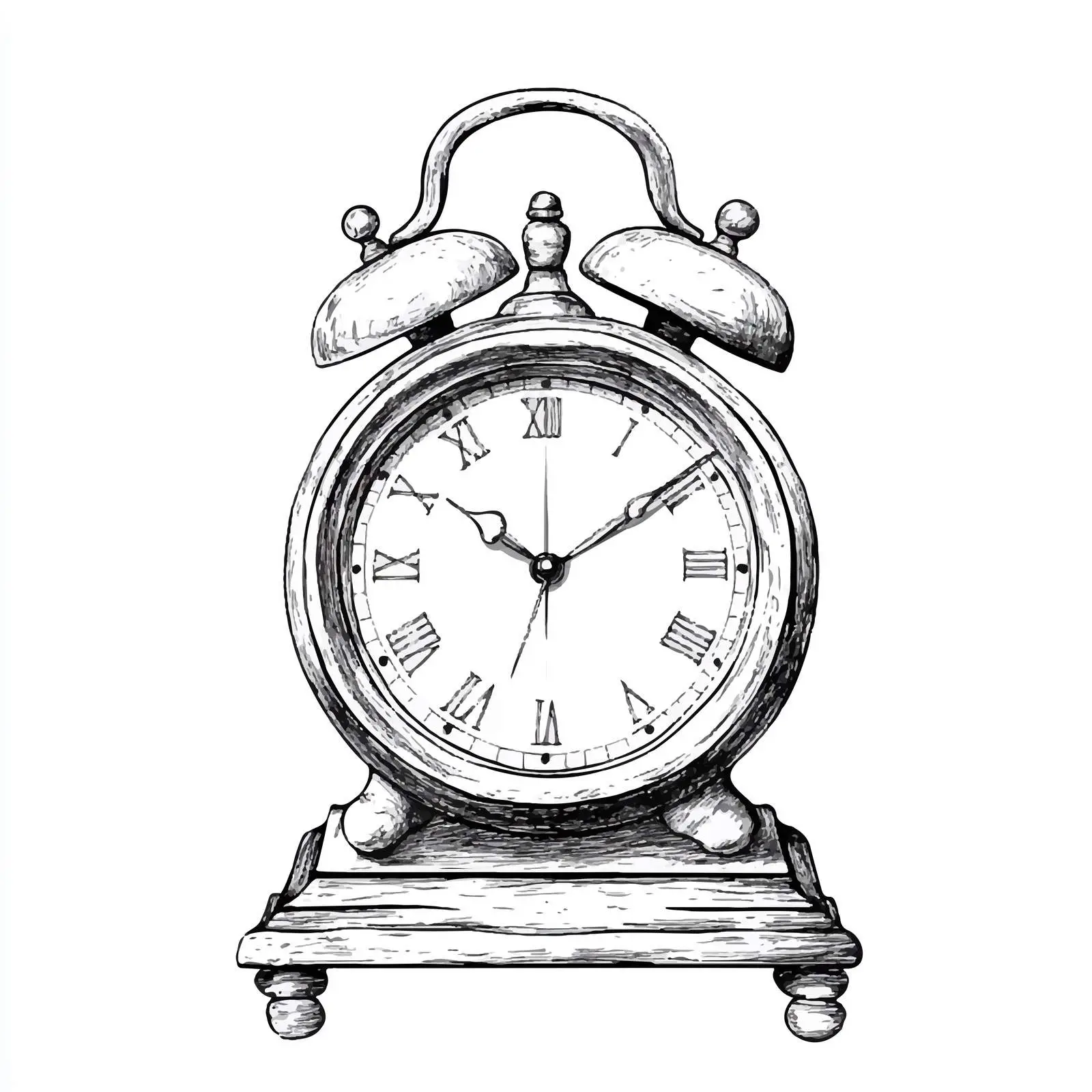 Hand-Drawn Mantel Clock Sketch on White Background — free download from Dotvec