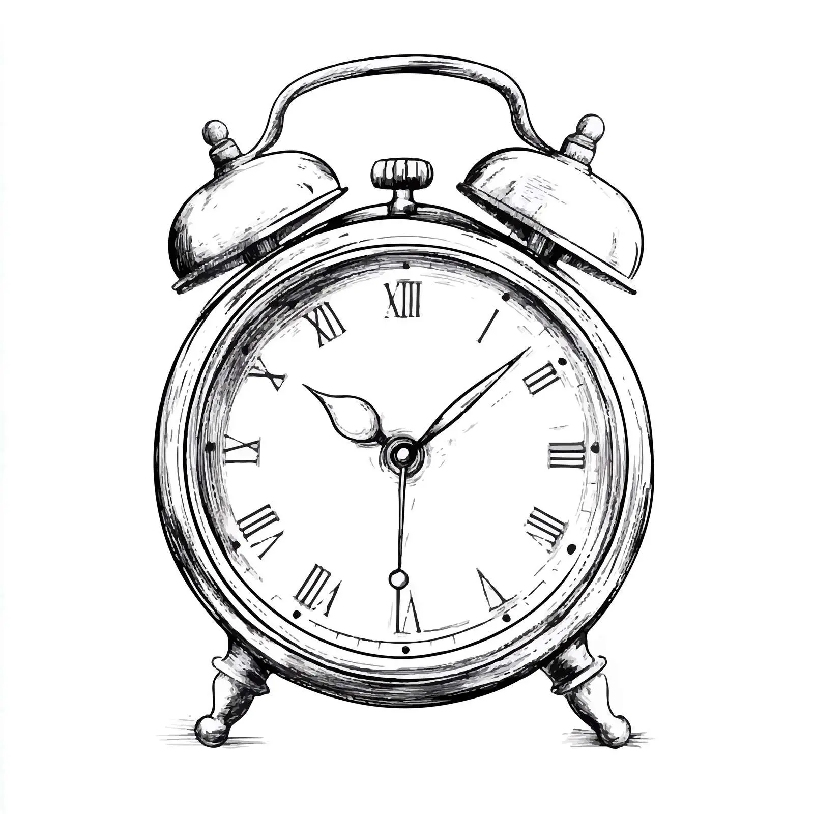 Hand Drawn Mantel Tabletop Clock Illustration — free download from Dotvec