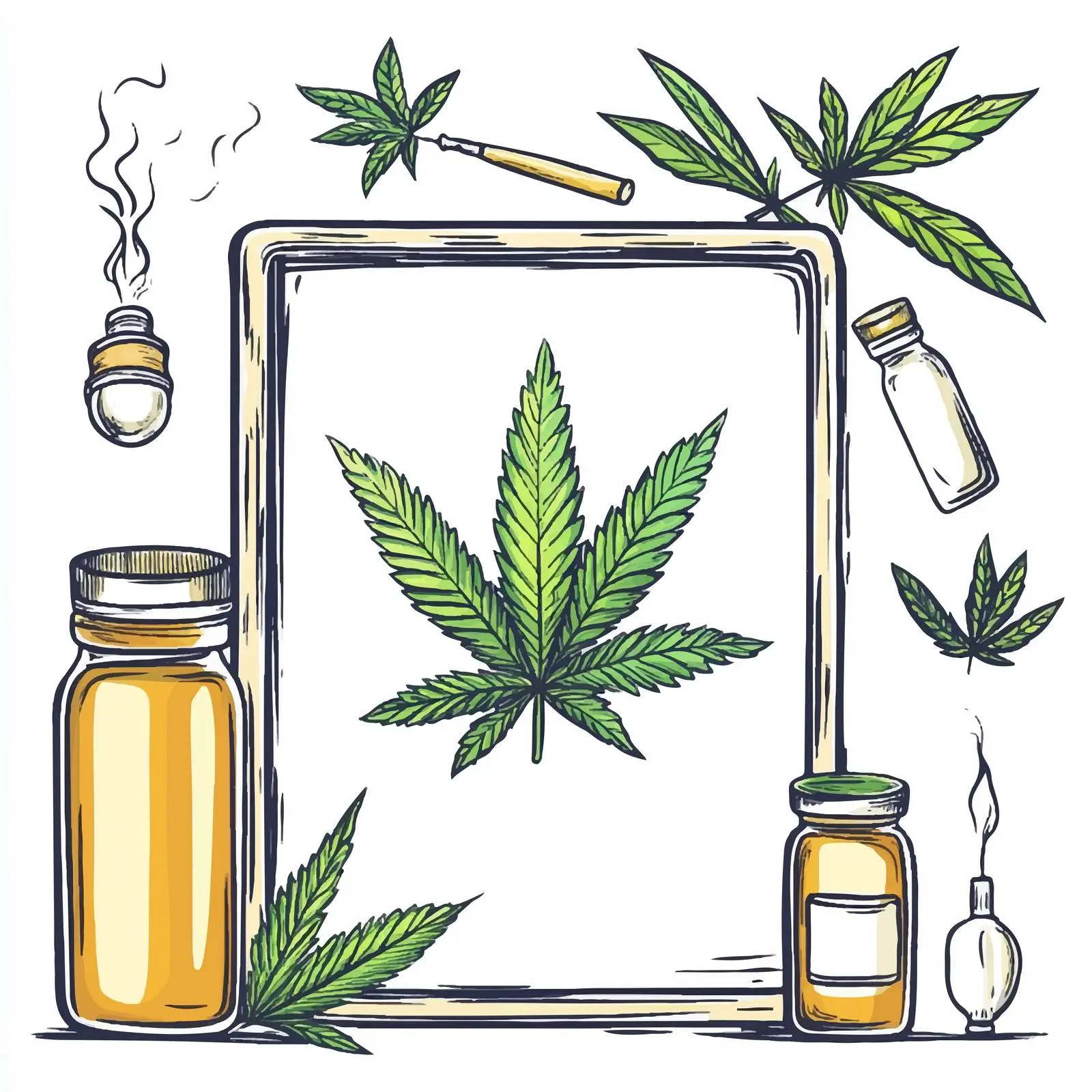 Hand-Drawn Marijuana Leaf Sketch on White Background — free download from Dotvec