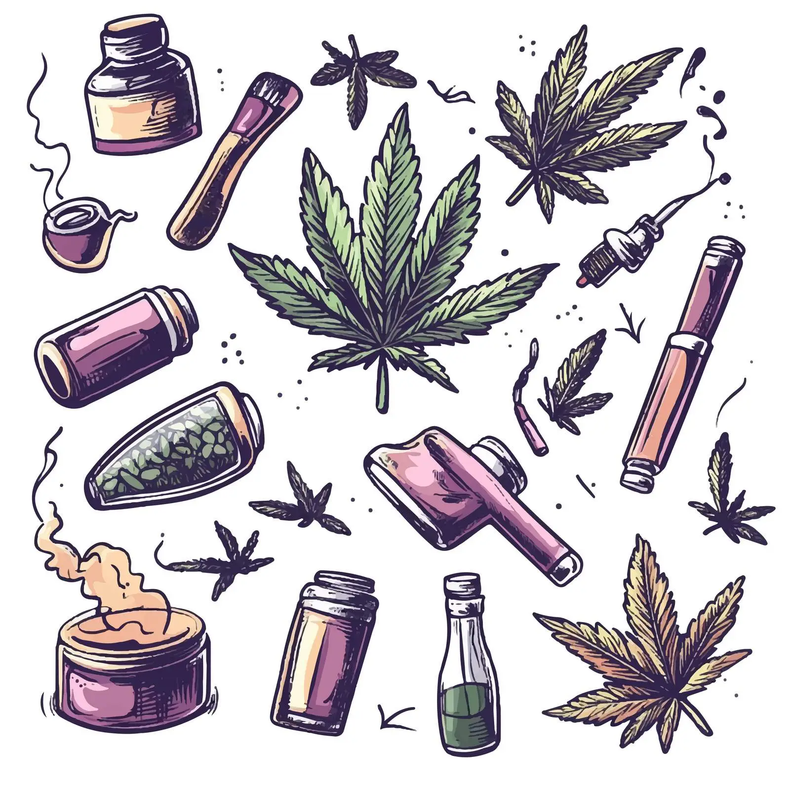 Hand-Drawn Marijuana Leaf Illustration — free download from Dotvec