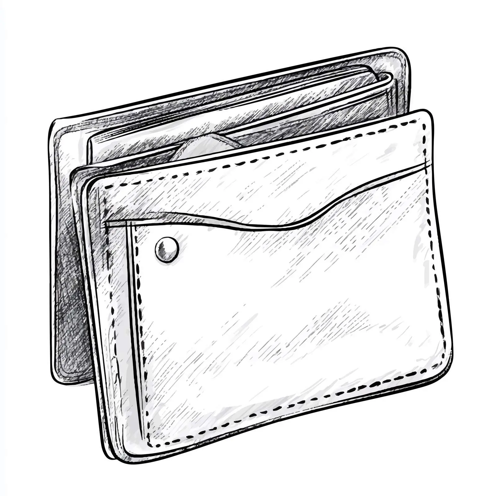 Hand-drawn Men’s Wallet Sketch on White Background — free download from Dotvec