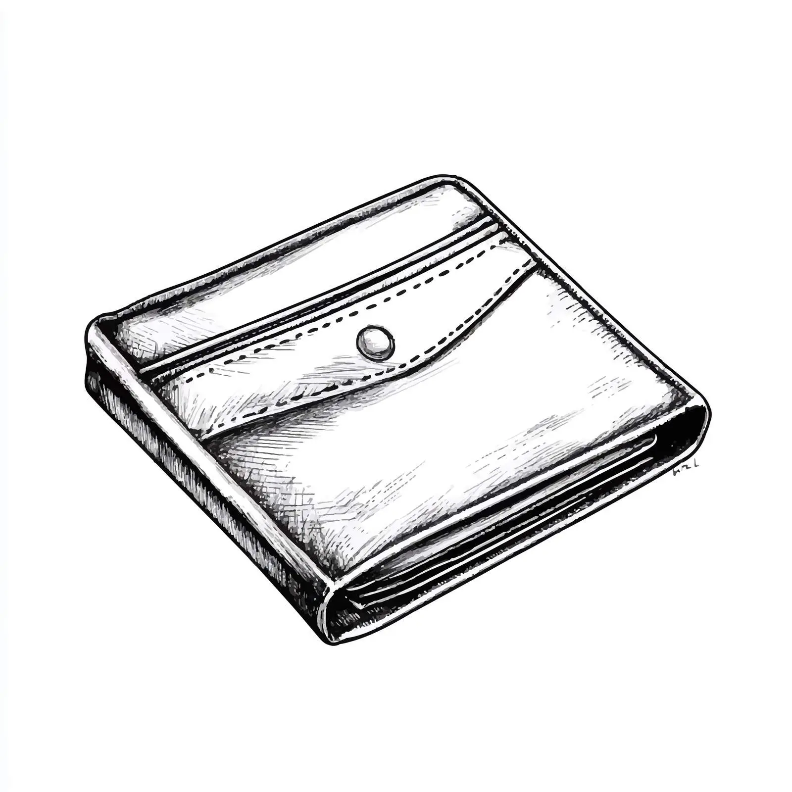 Hand-Drawn Wallet Sketch for Men – free trendy accessory image from Dotvec