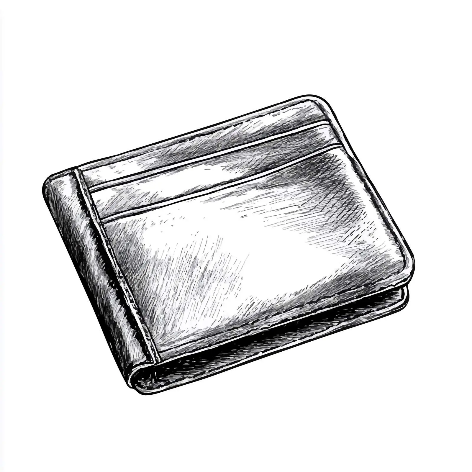 Hand-Drawn Men's Wallet Sketch on White Background — free download from Dotvec