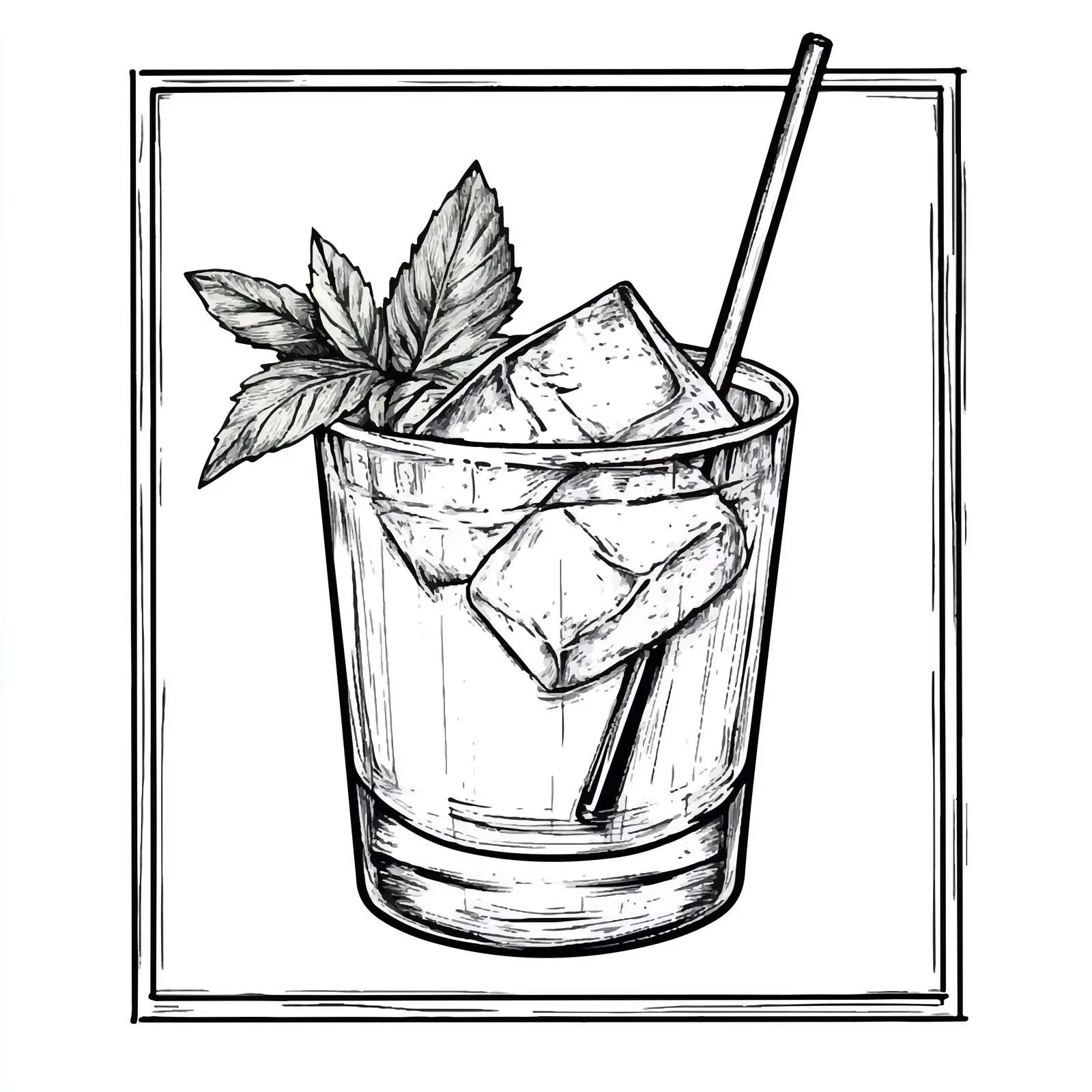 Hand-Drawn Muddler Sketch on White Background – free beverage service image from Dotvec