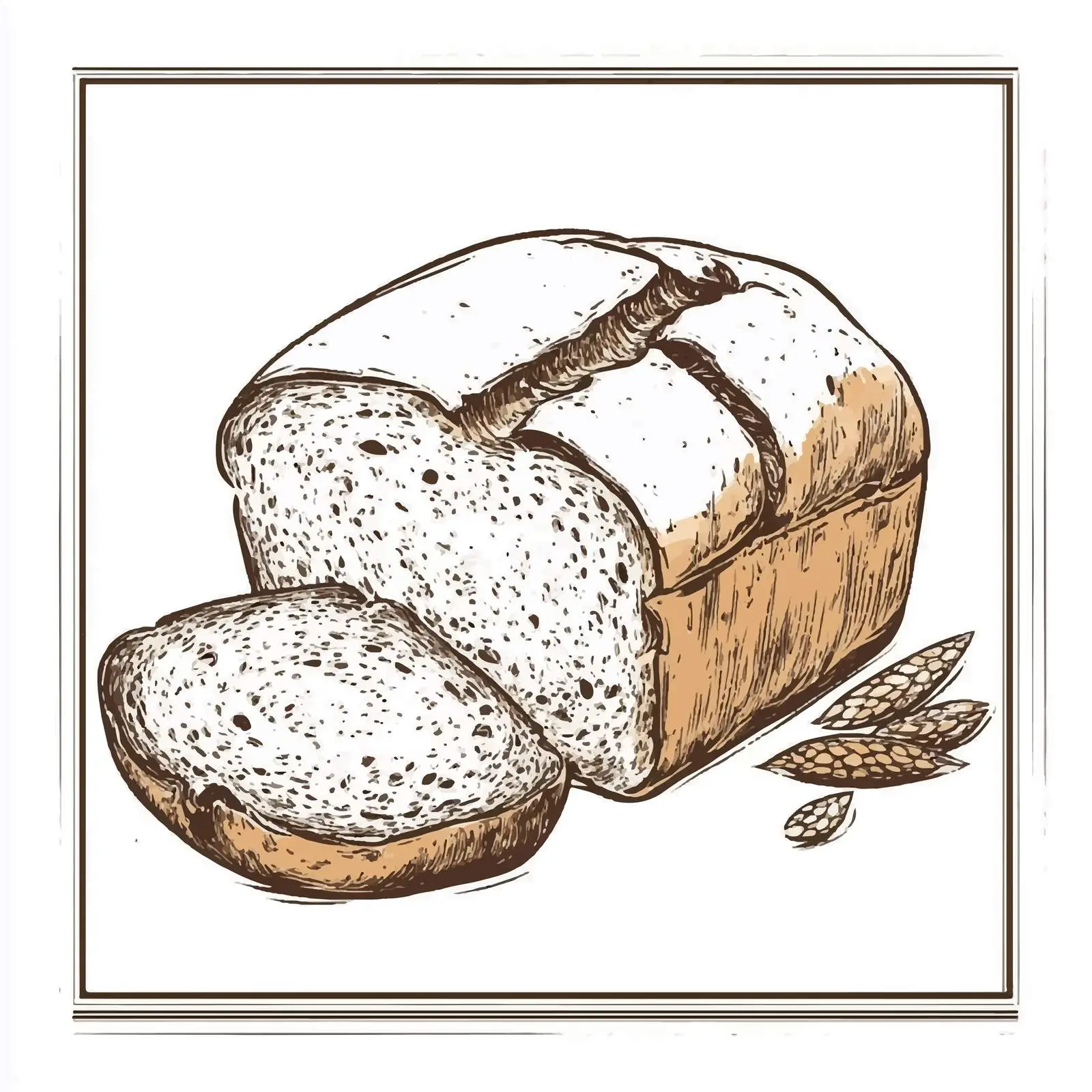 Hand-Drawn Multigrain Bread Sketch on White Background — free download from Dotvec
