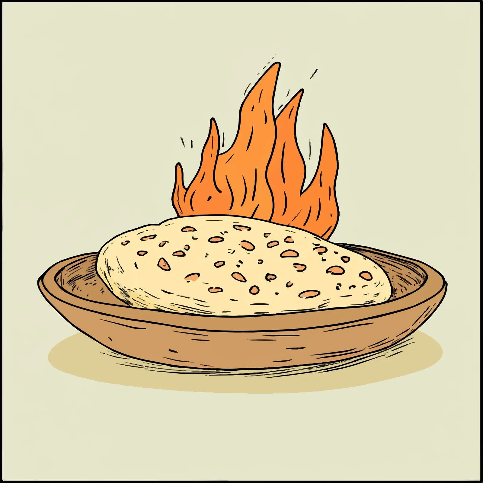 Hand Drawn Azerbaijan National Bread Sketch – free flatbread image from Dotvec
