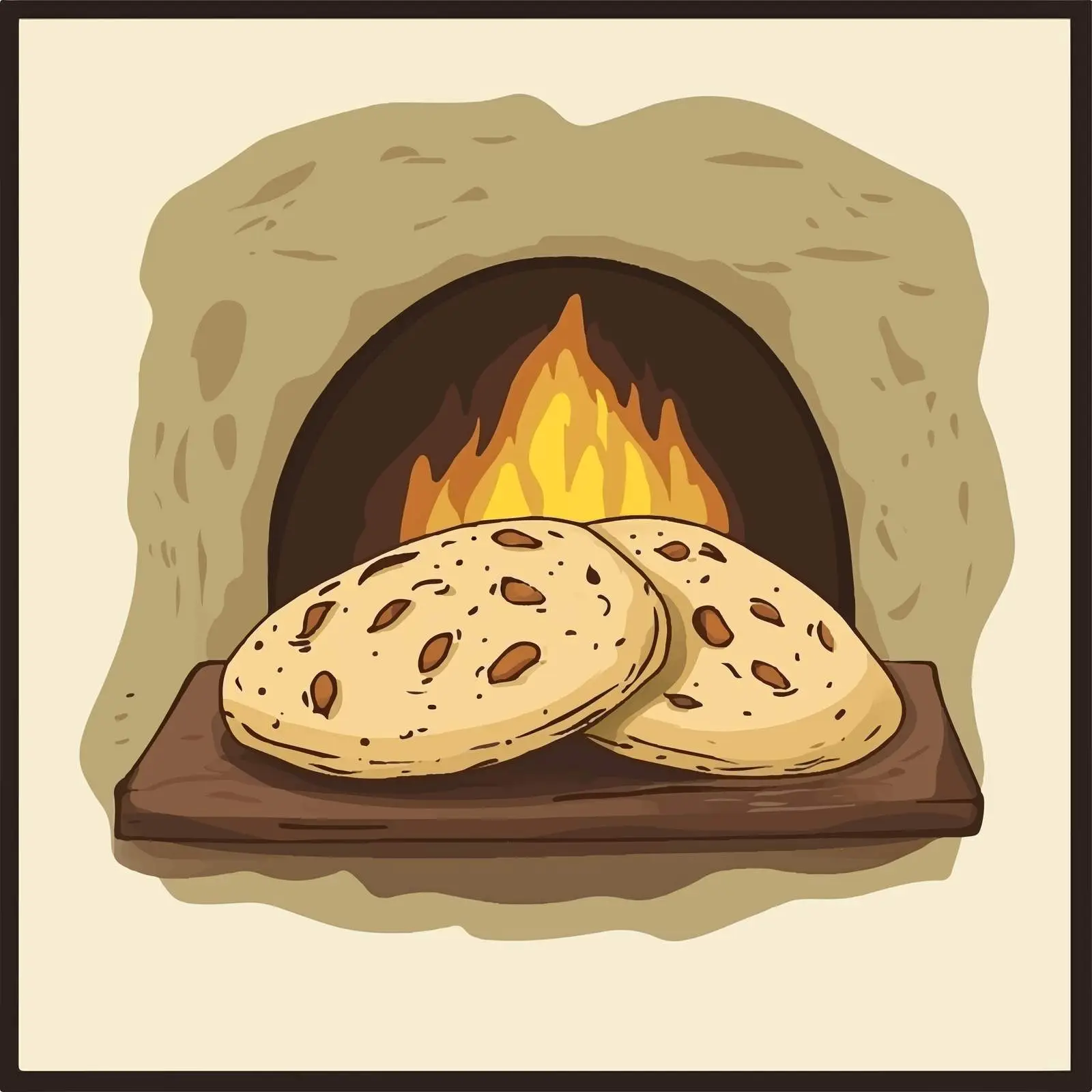 Hand-drawn Sketch of Azerbaijani National Bread – free flatbread image from Dotvec