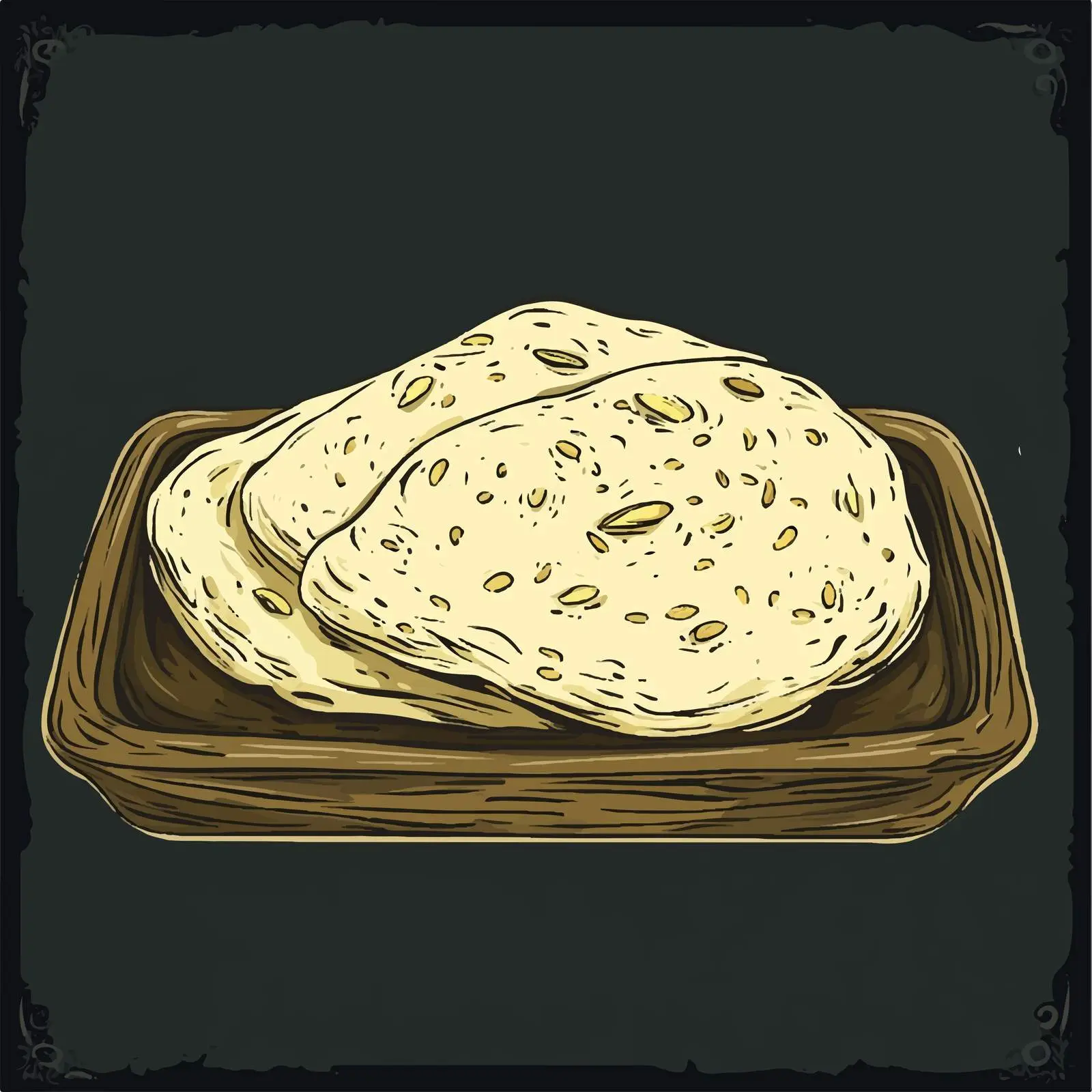 Hand-Drawn Azerbaijan Bread Sketch Illustration — free download from Dotvec