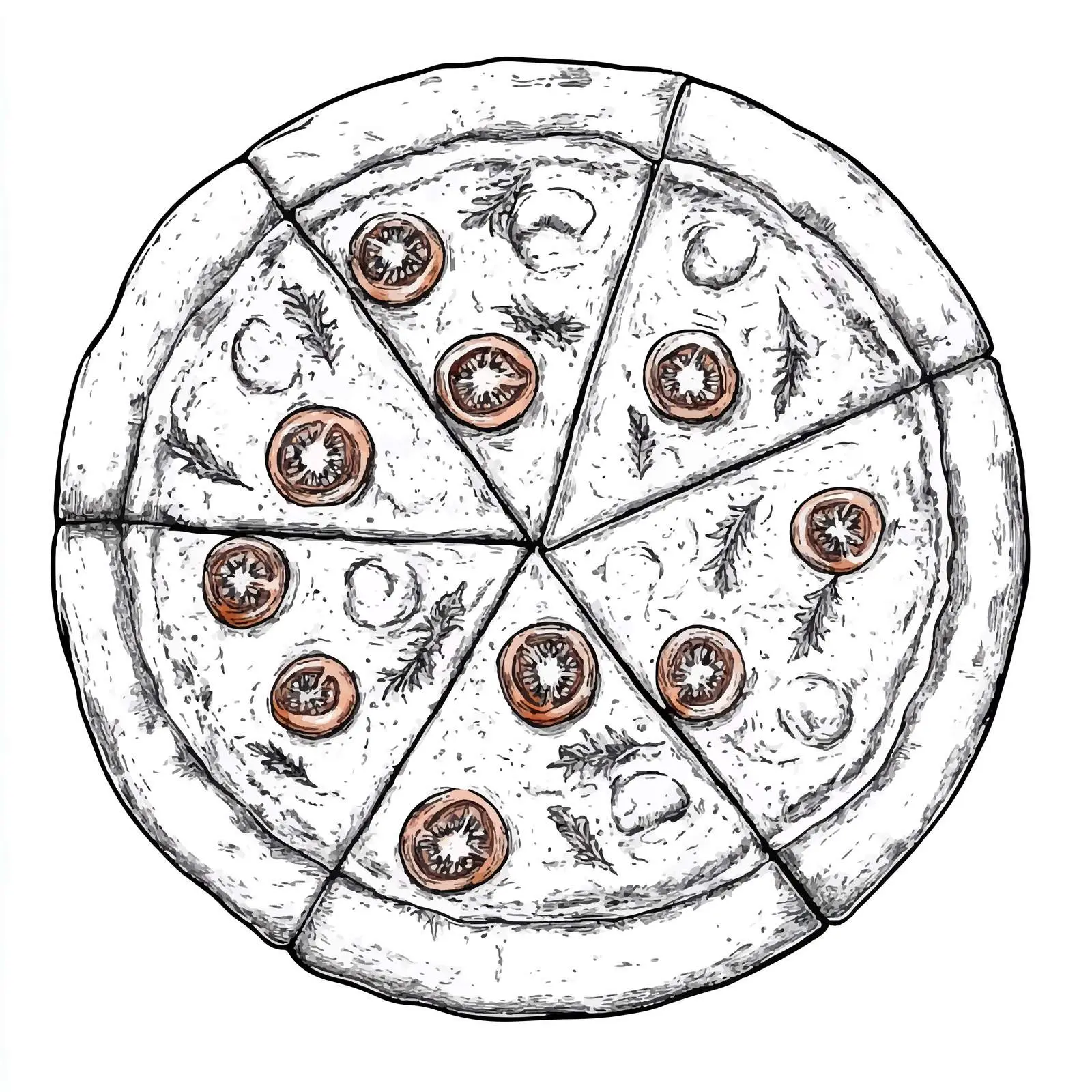 Hand-Drawn Neapolitan Pizza Sketch — free download from Dotvec