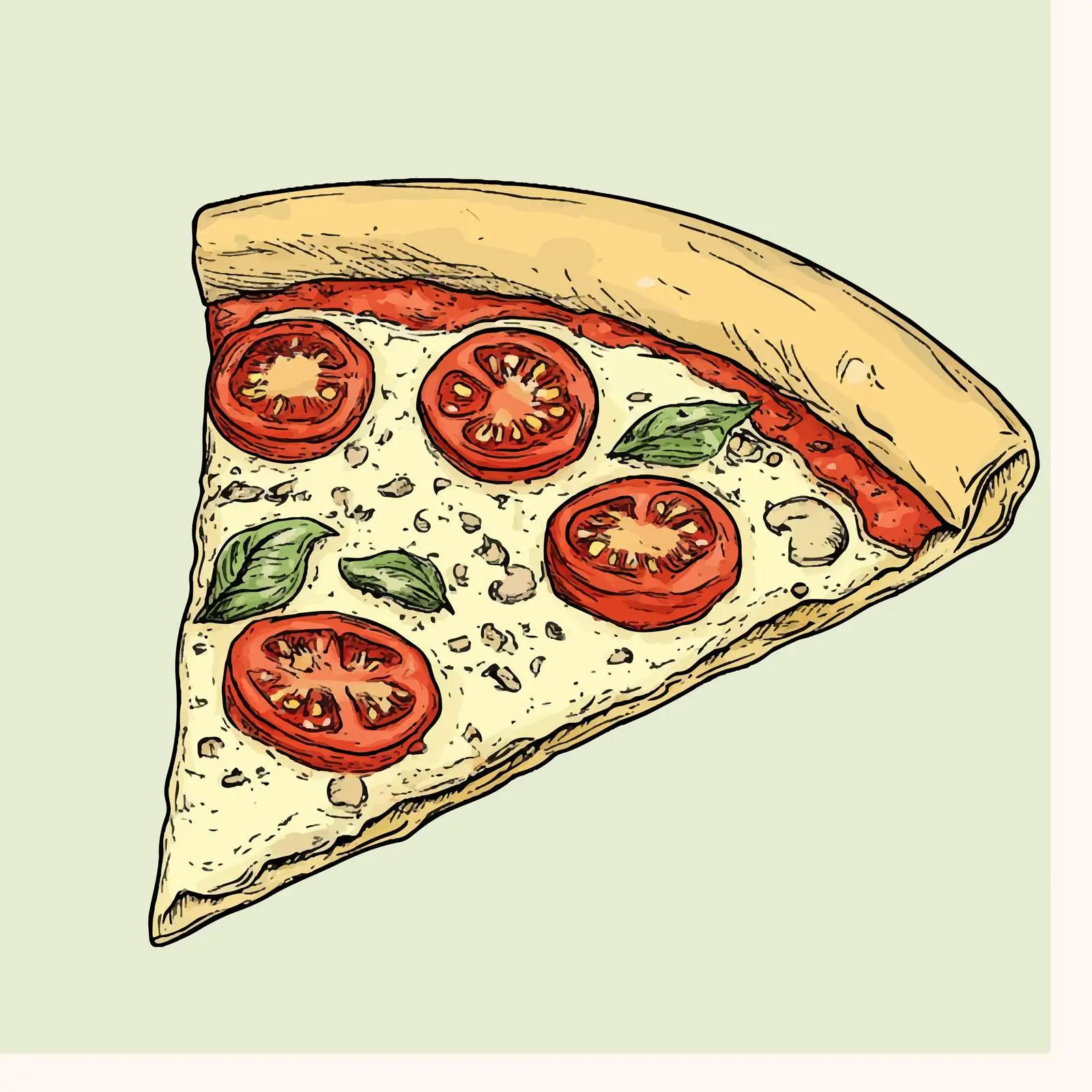 Hand-Drawn Neapolitan Pizza Sketch Illustration — free download from Dotvec
