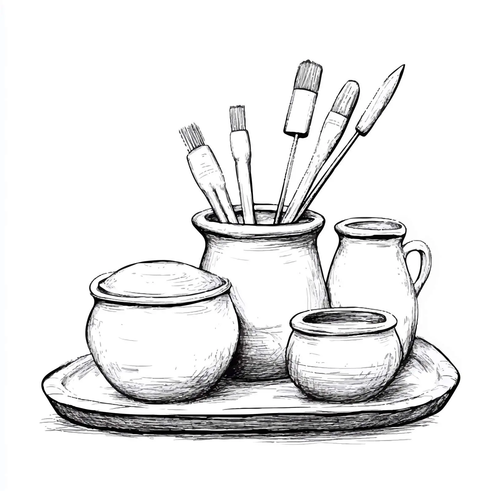 Hand-Drawn Needle Tool Sketch for Ceramics — free download from Dotvec