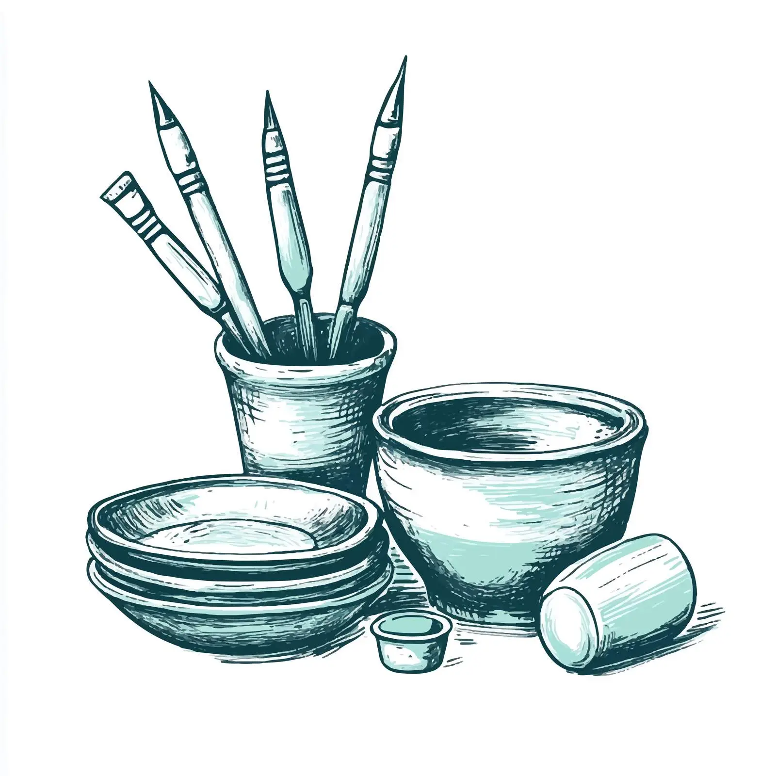 Hand-Drawn Needle Tool Sketch for Ceramics — free download from Dotvec
