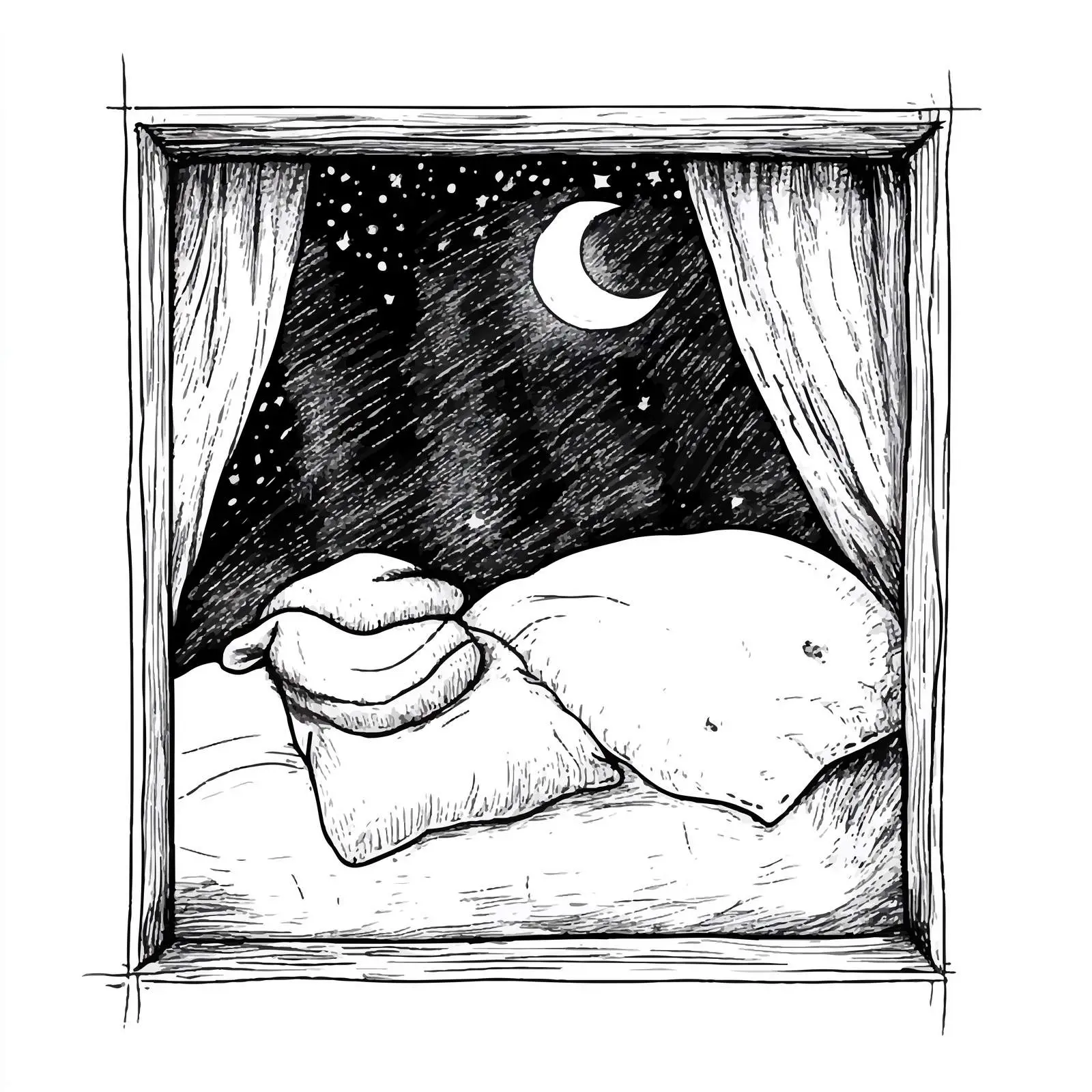 Hand-Drawn Night Cap Sketch on White Background – free homeware image from Dotvec
