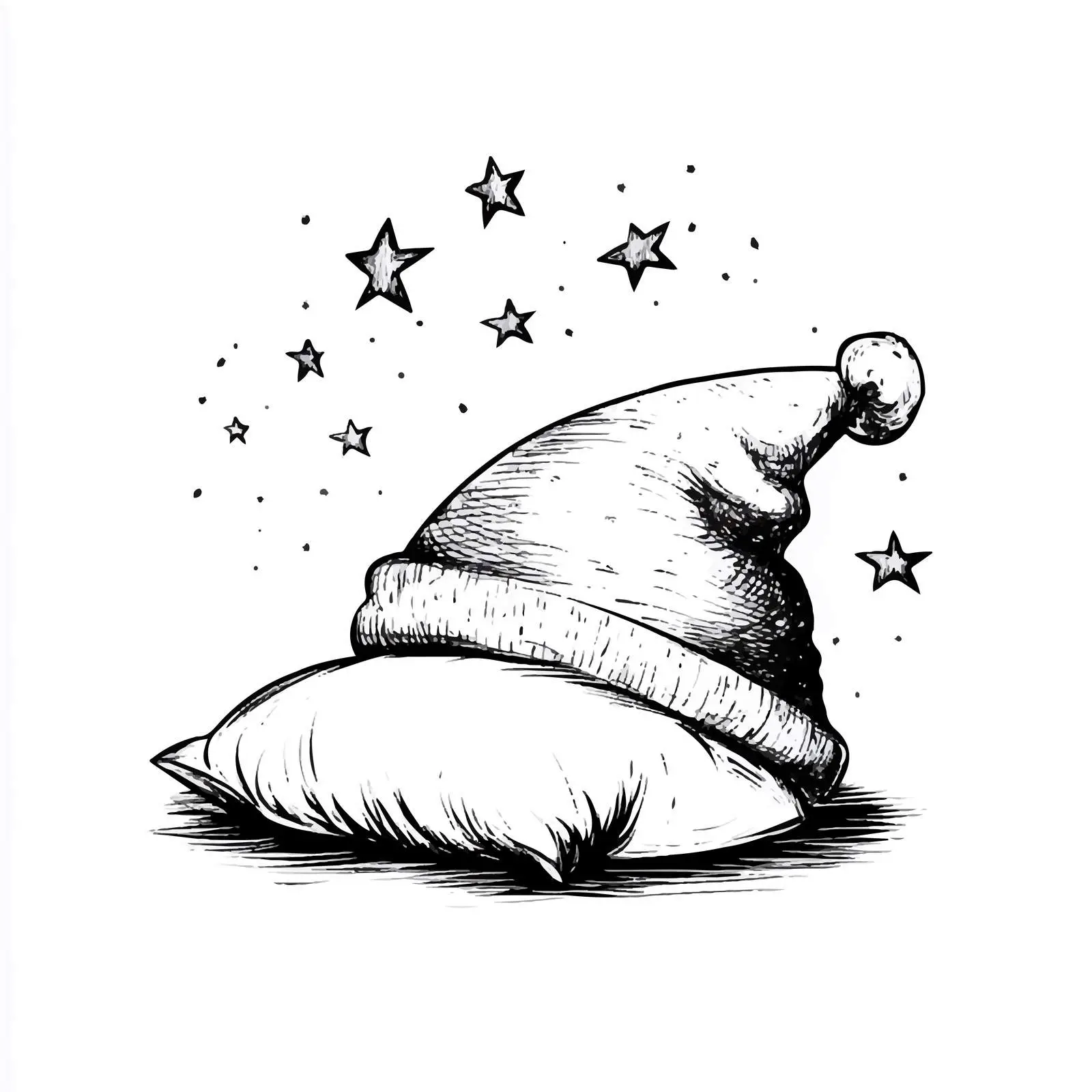 Hand-Drawn Night Cap Sketch on White Background — free download from Dotvec