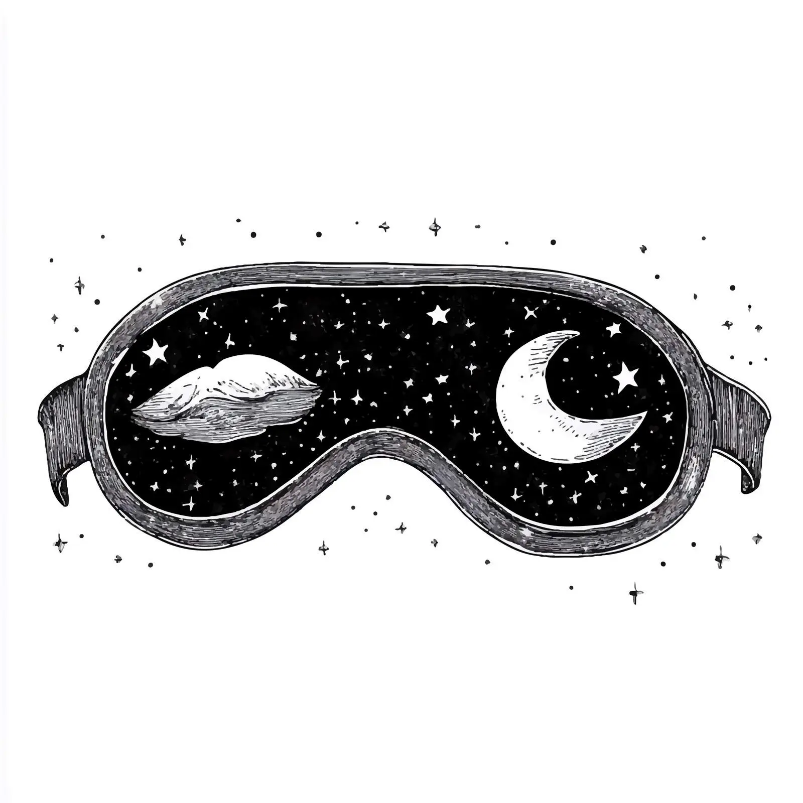 Hand-drawn Nighttime Eye Mask Vector Design — free download from Dotvec