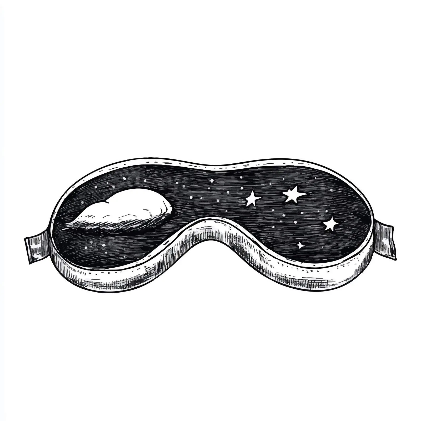 Hand-Drawn Nighttime Eye Mask Illustration — free download from Dotvec