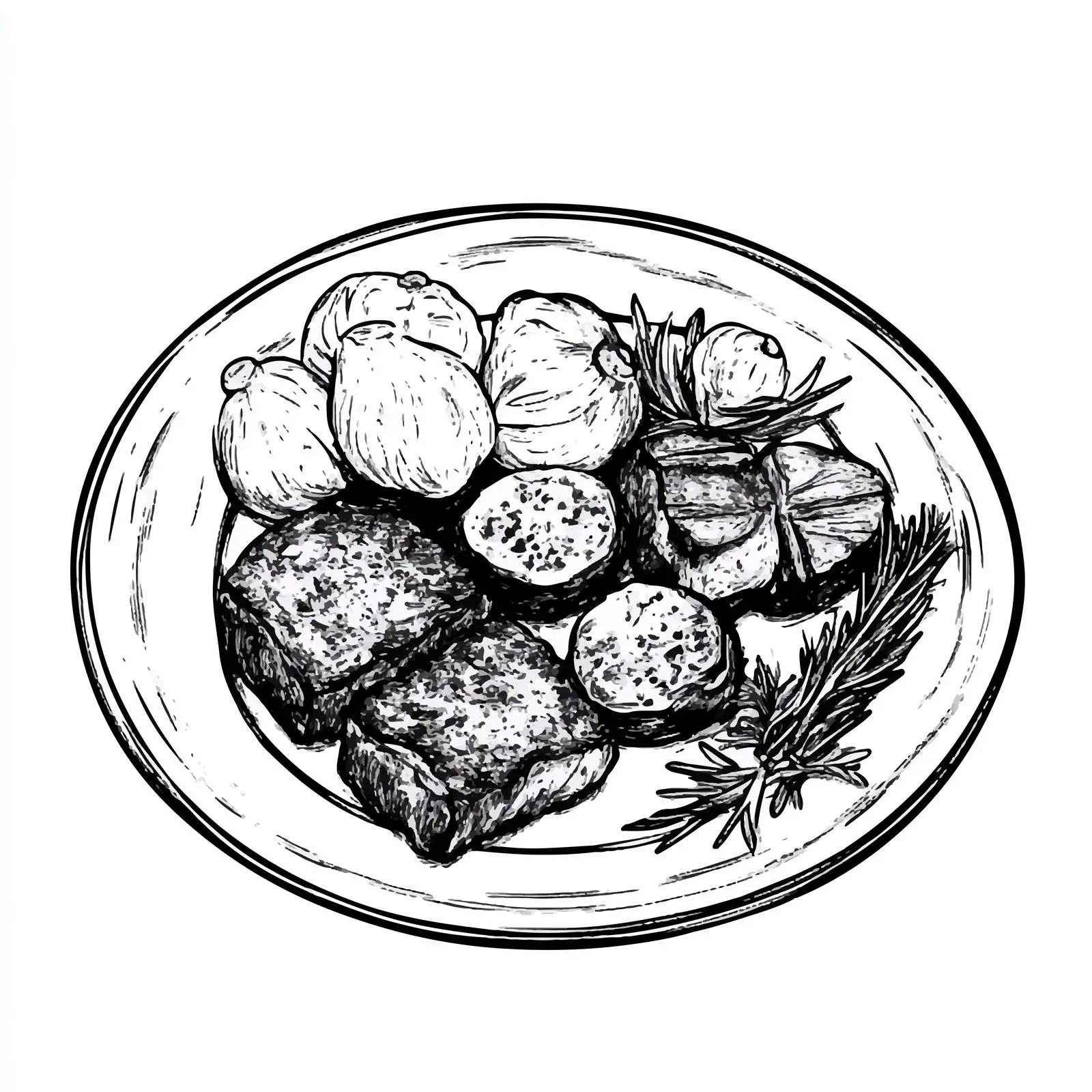 North German Labskaus Hand-Drawn Sketch – free german cuisine image from Dotvec