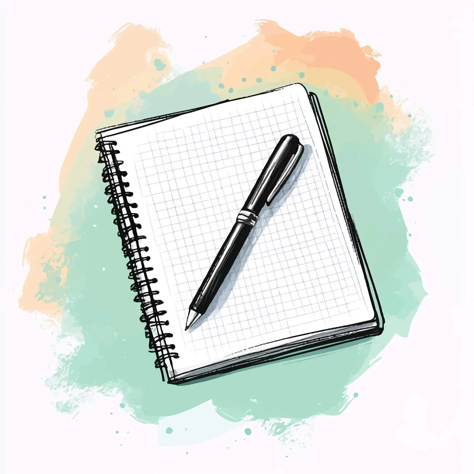 Hand Drawn Notebook and Pen Illustration — free download from Dotvec