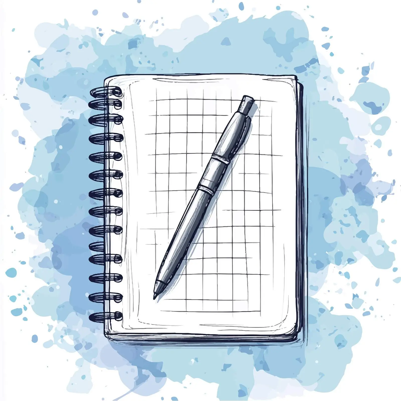 Hand-Drawn Notebook Sketch with Pen on White Background — free download from Dotvec