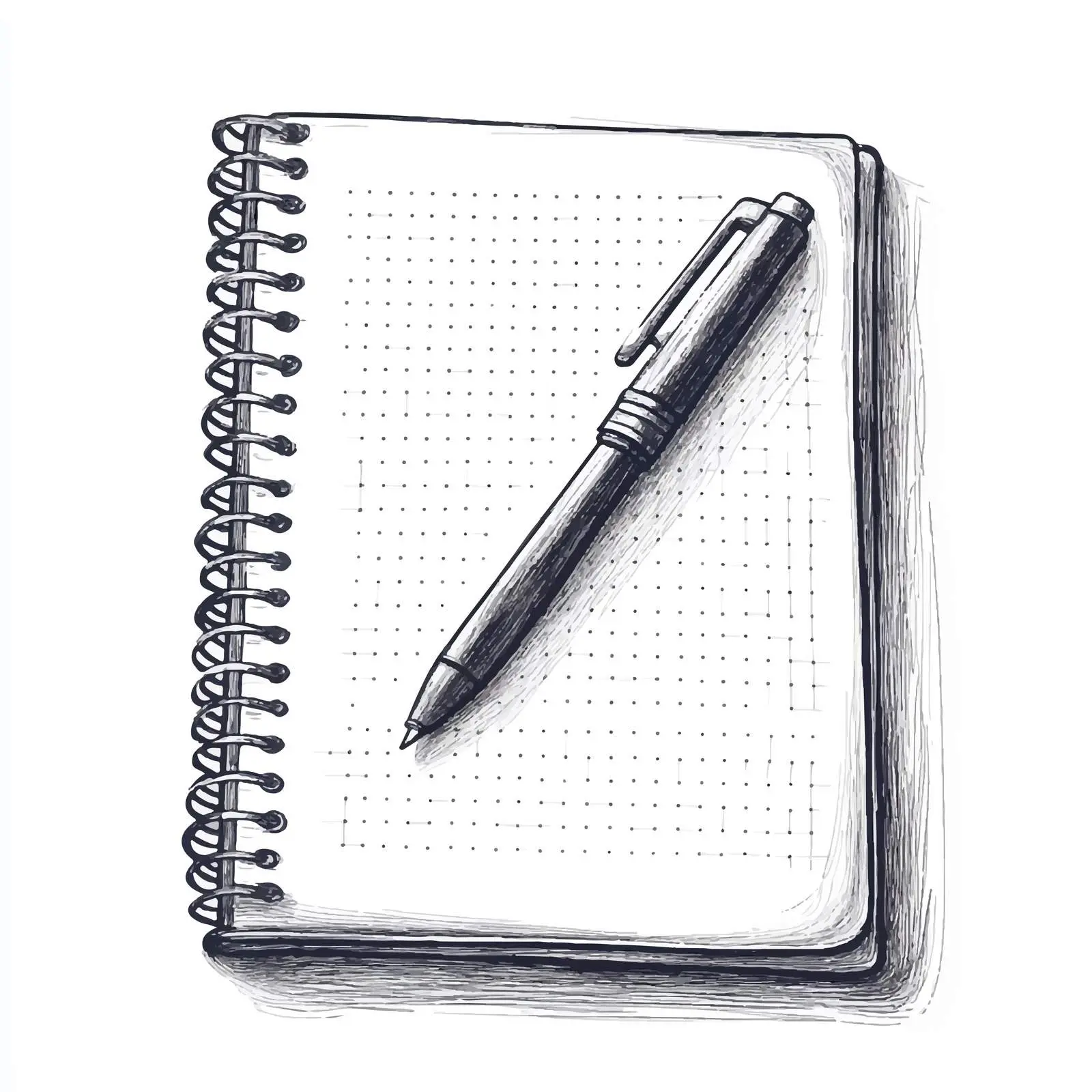 Hand-Drawn Notebook and Pen Sketch — free download from Dotvec