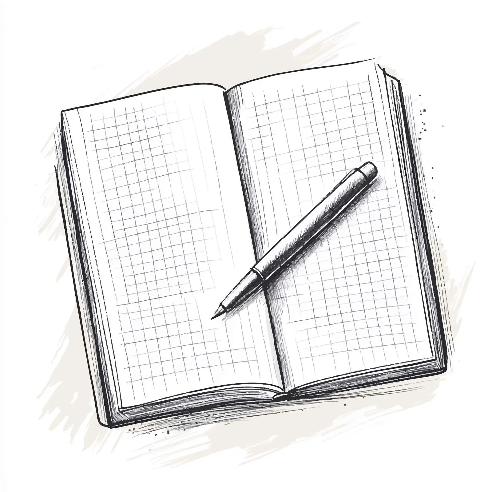 Hand Drawn Notebook and Pen Sketch — free download from Dotvec