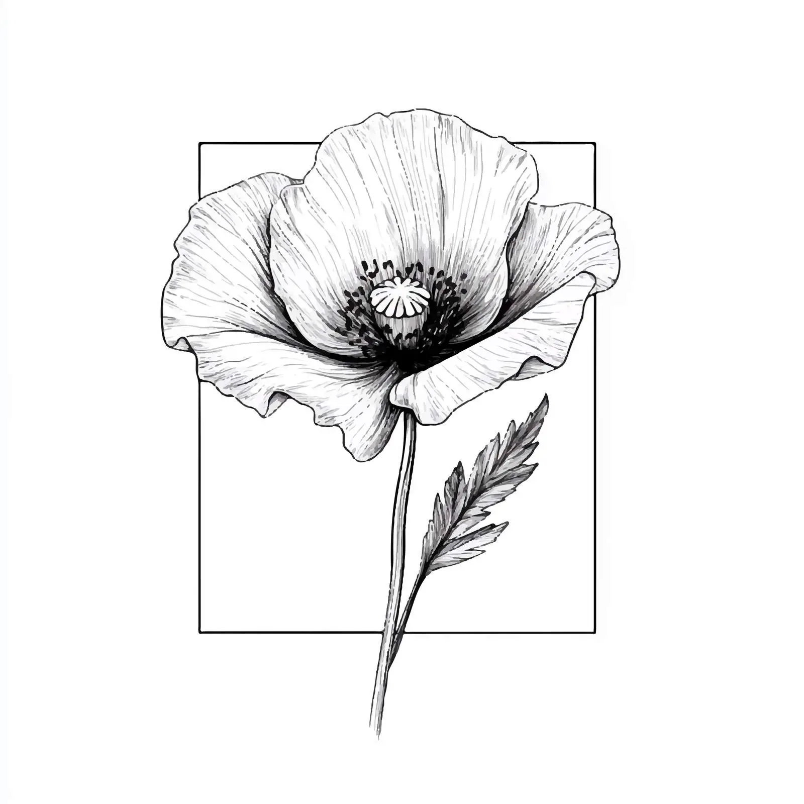 Hand-Drawn Poppy Bud Sketch on White Background — free download from Dotvec