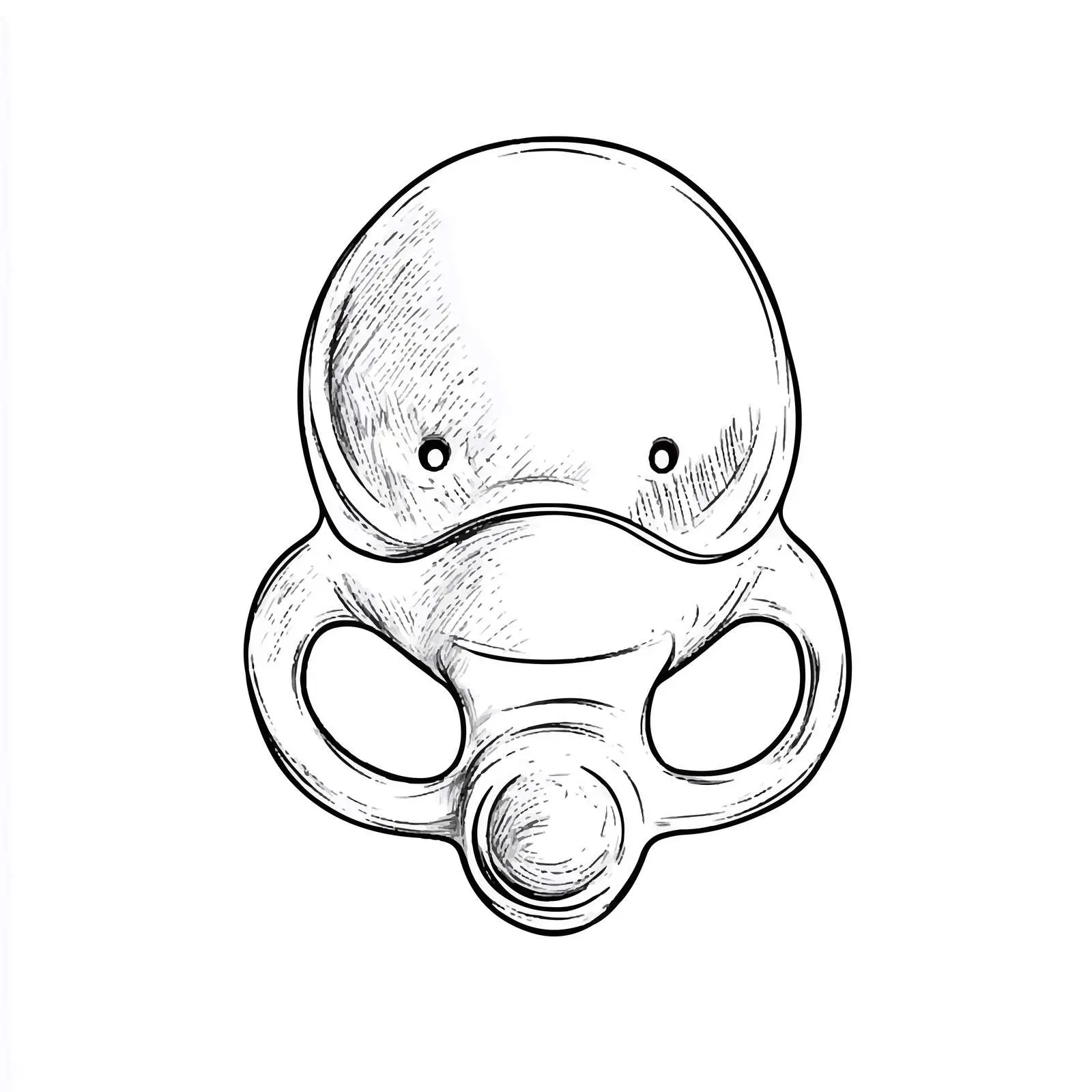 Hand-Drawn Baby Pacifier Sketch on White Background — free download from Dotvec