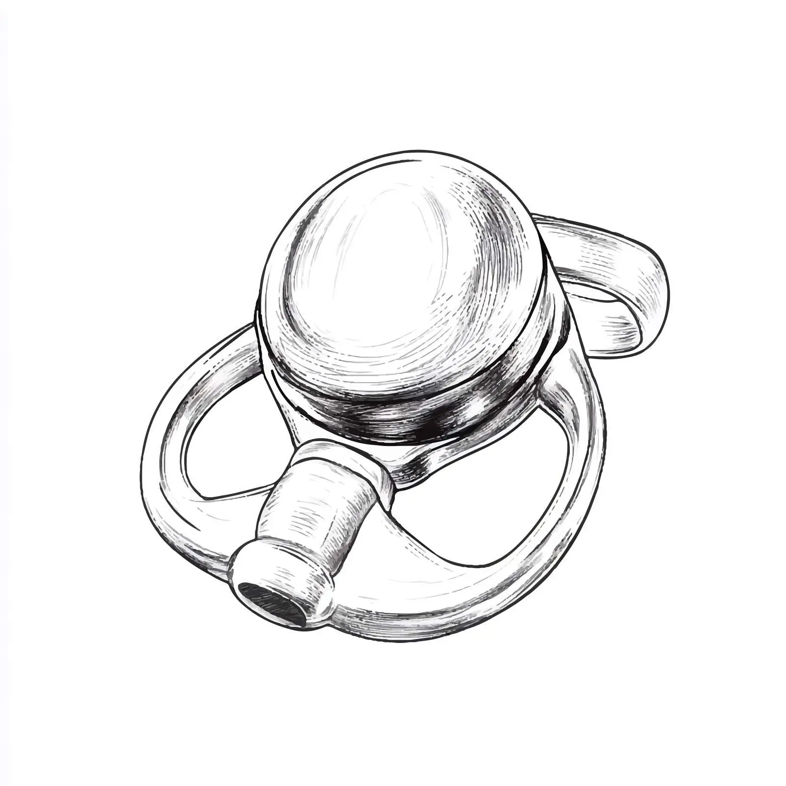 Hand-Drawn Baby Pacifier Sketch — free download from Dotvec
