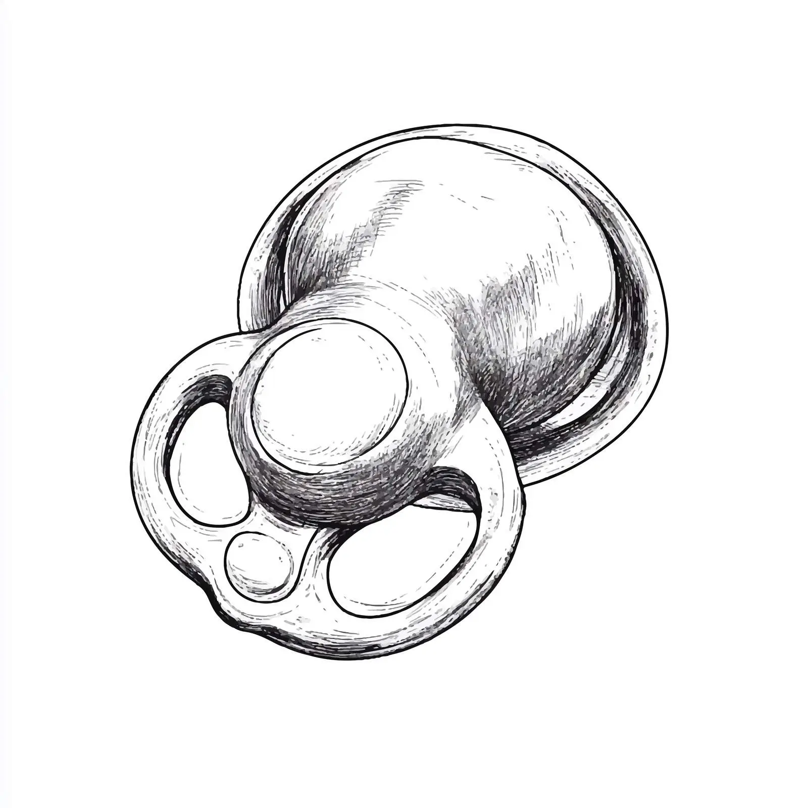 Hand-Drawn Baby Pacifier Sketch on White Background — free download from Dotvec