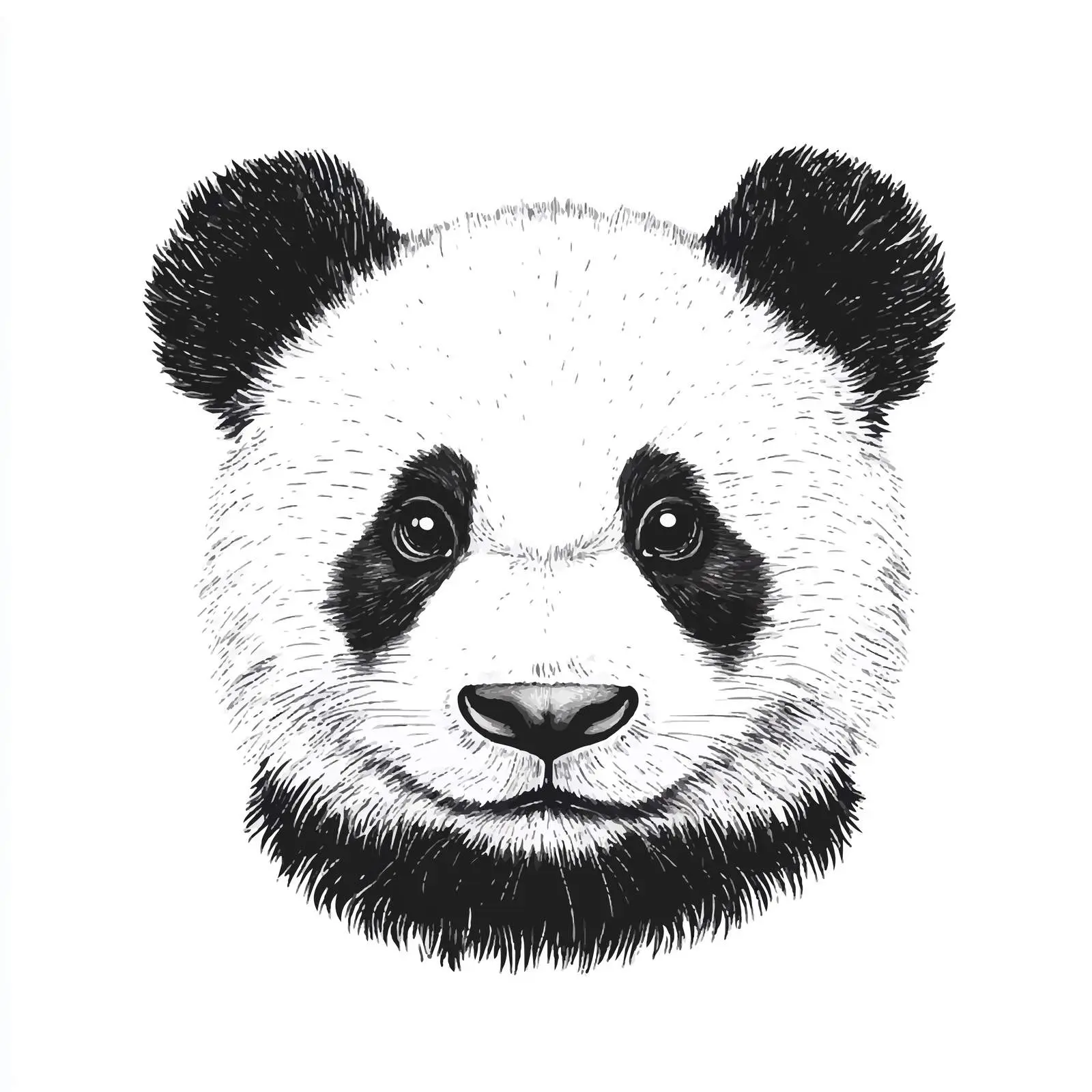 Cute Hand-Drawn Panda Face Vector Illustration — free download from Dotvec
